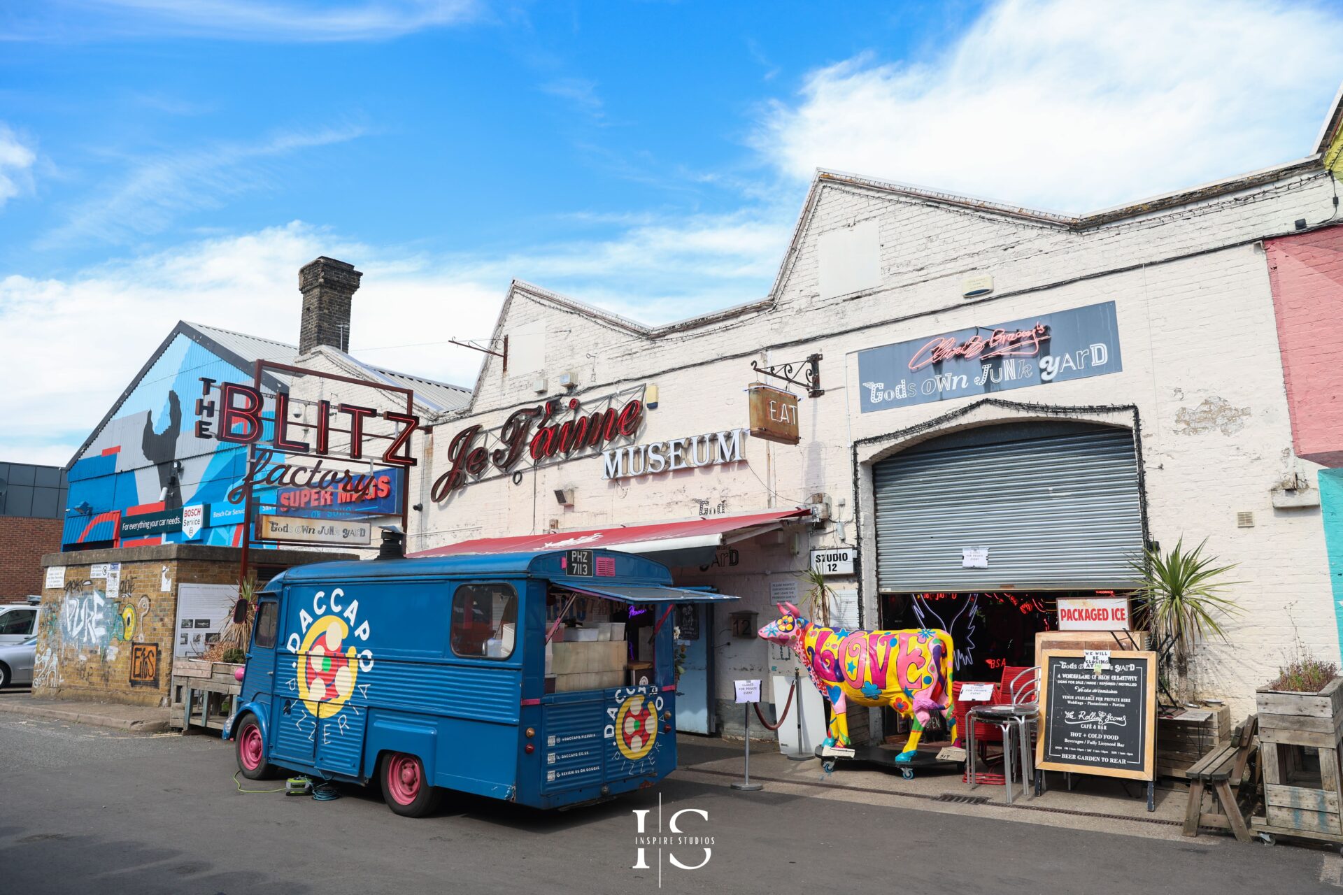 Exterior shot of Gods Own Junkyard wedding venue in Walthamstow London