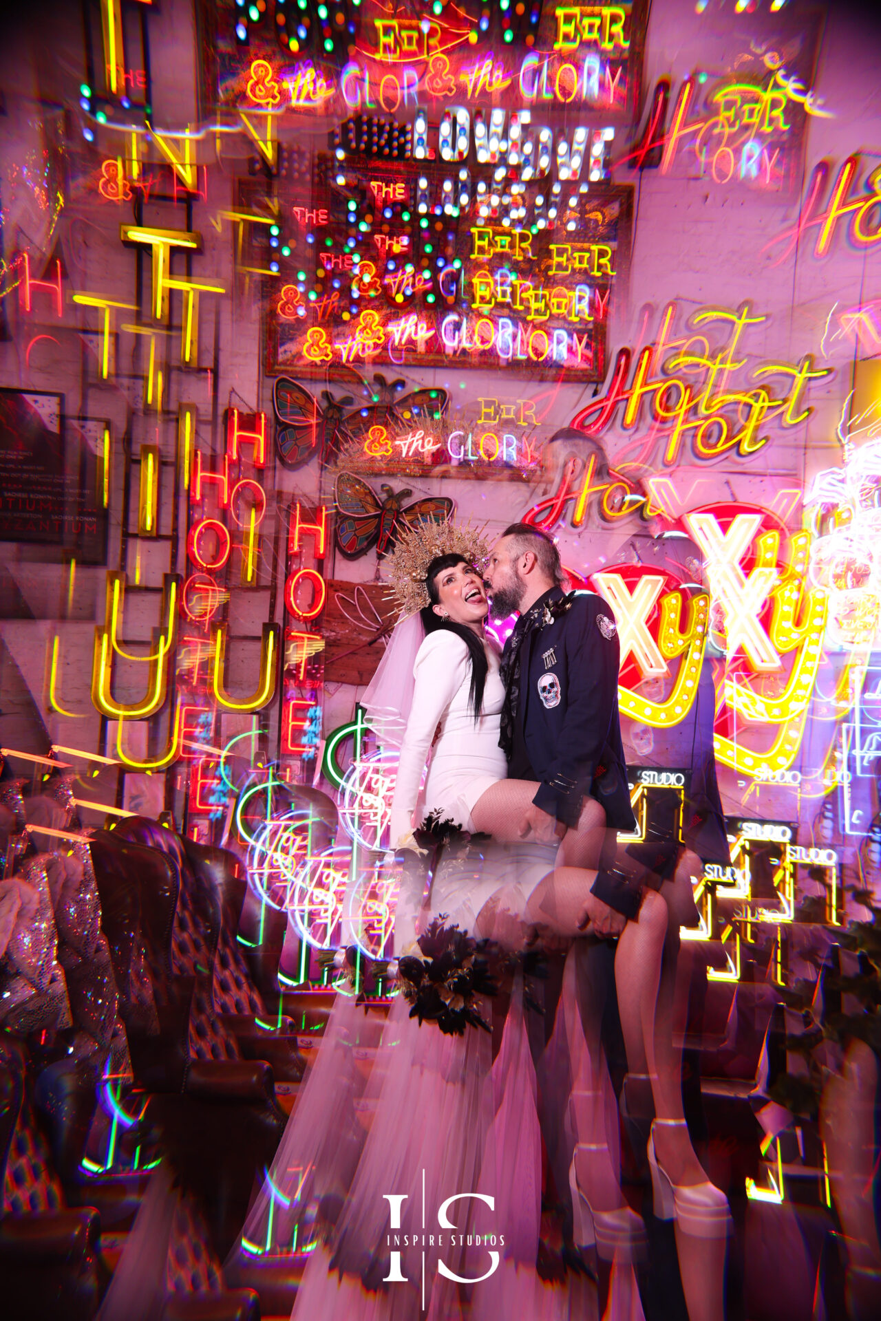 Couple photoshoot using kaleidoscope lens effect by Inspire Studios wedding photography