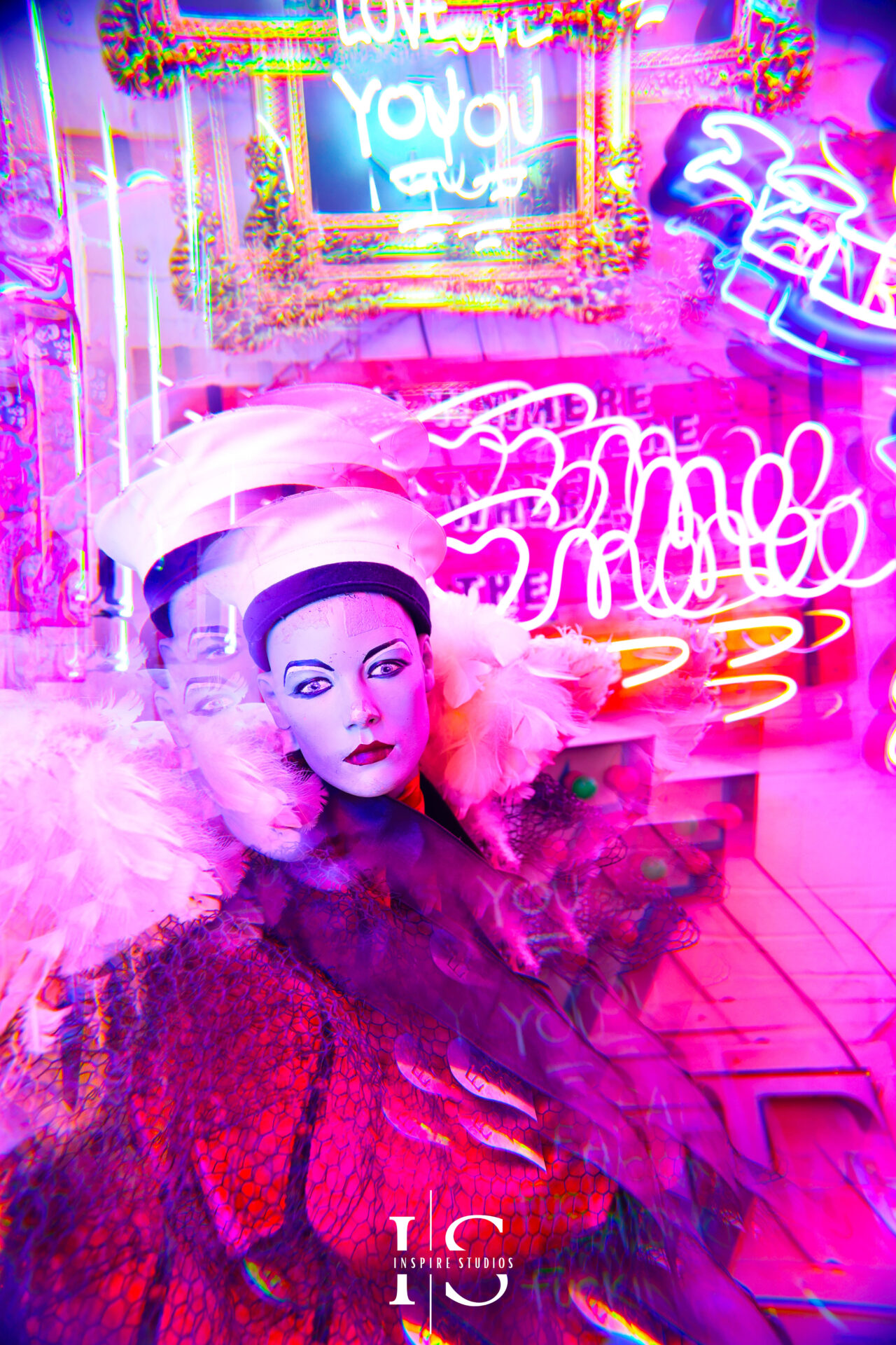 Gods Own Junkyard wedding venue photos with kaleidoscope lens by Inspire Studios Walthamstow