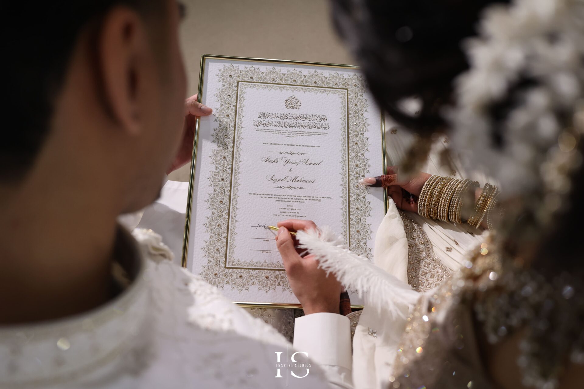 Signed Nikkah contract – captured by female photographer Ilford