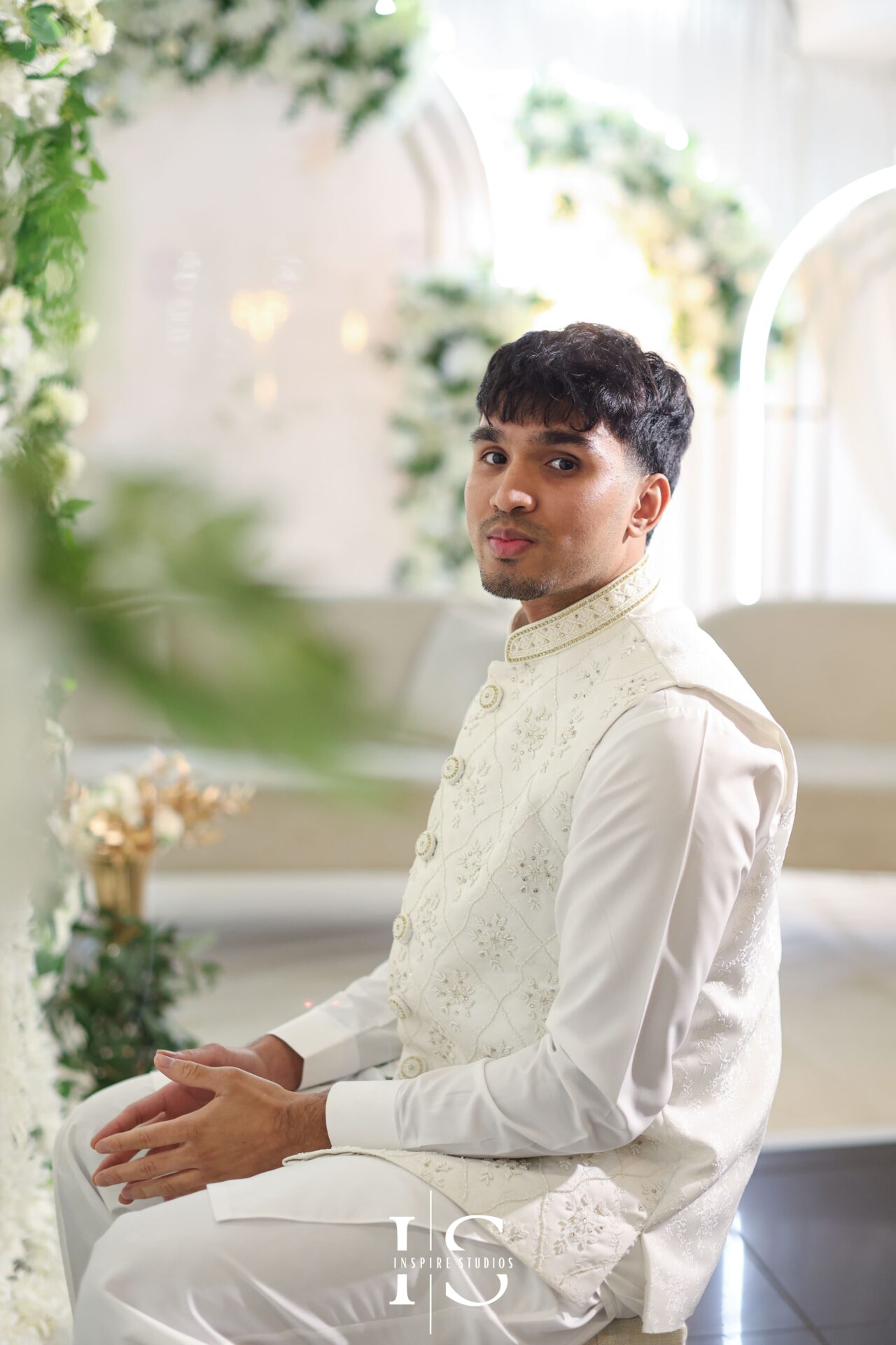Groom portrait – Nikkah wedding London female photographer