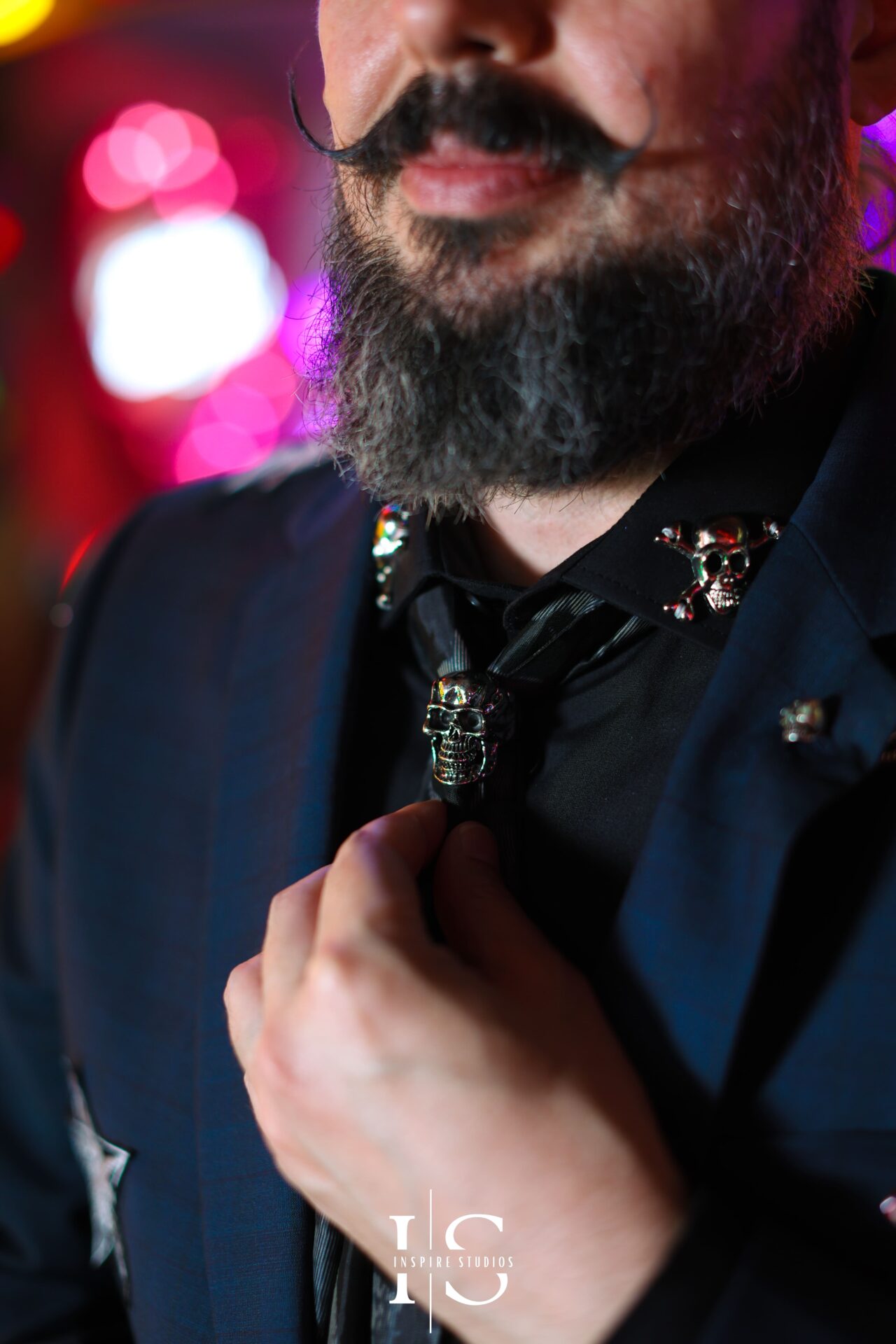 Groom getting ready for wedding at Gods Own Junkyard venue London