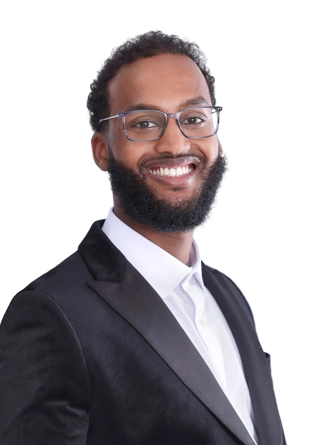 Professional LinkedIn headshot taken in London studio for corporate and business profiles