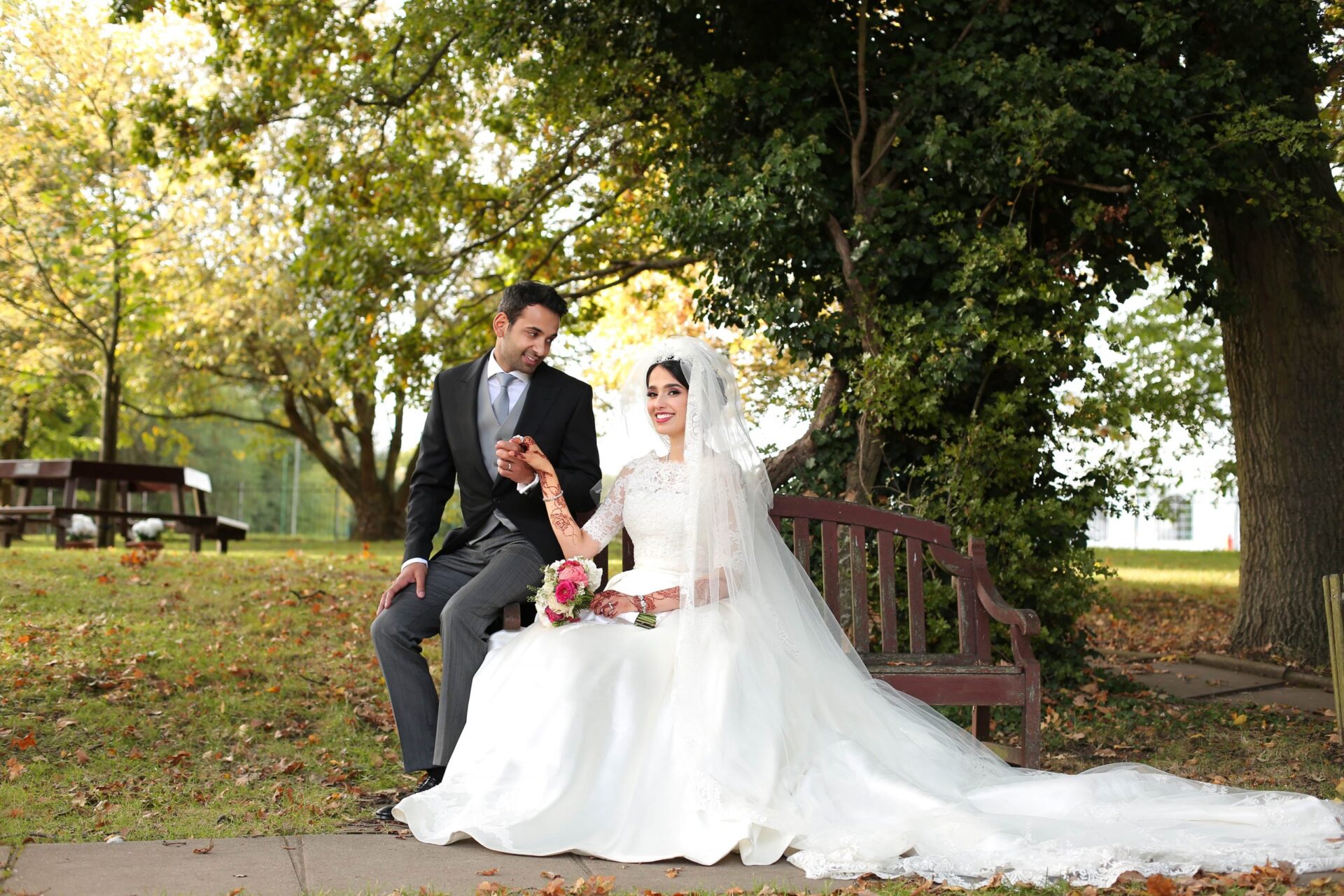 Wedding celebration in a marquee in Chigwell