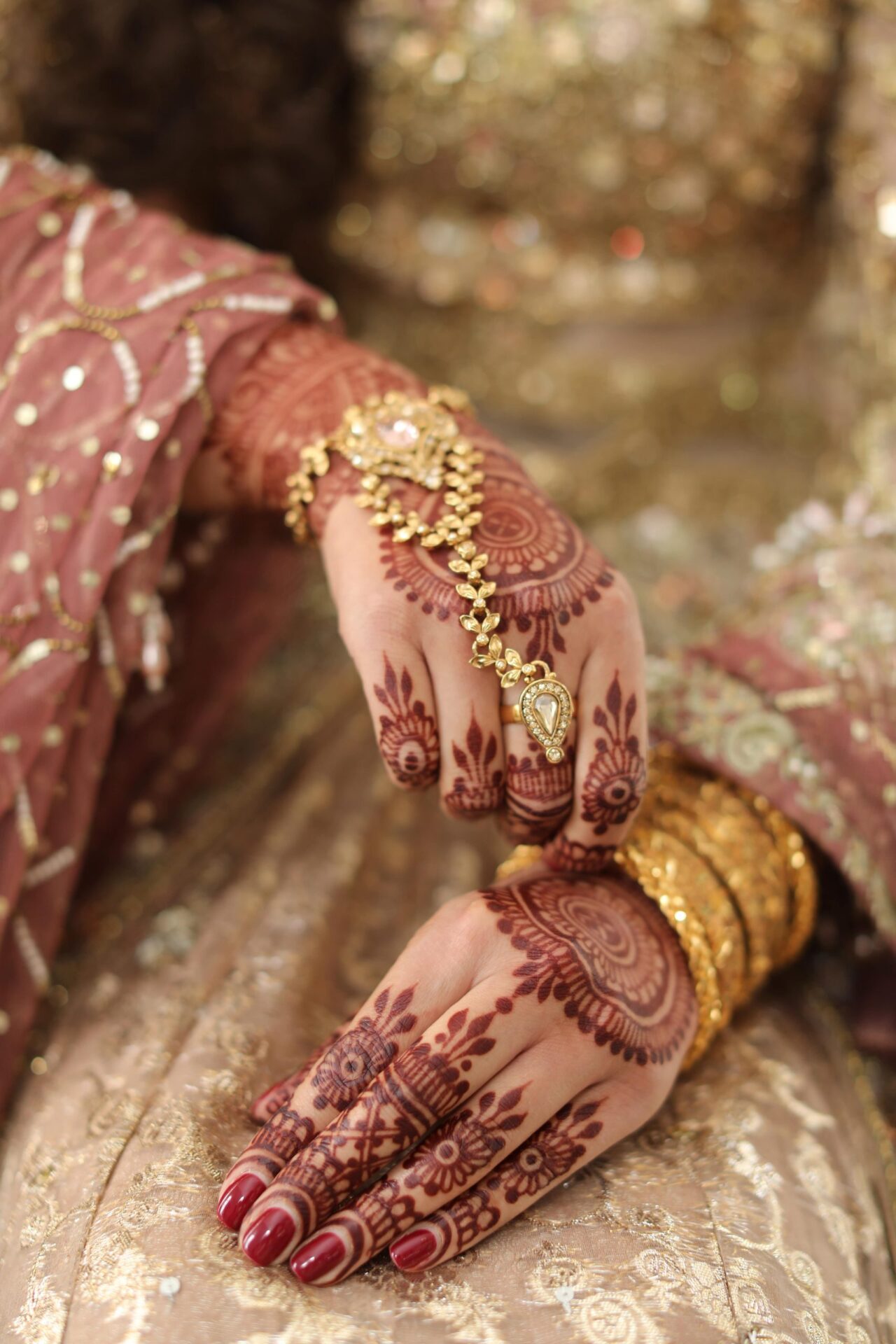 Bride getting ready on the wedding day