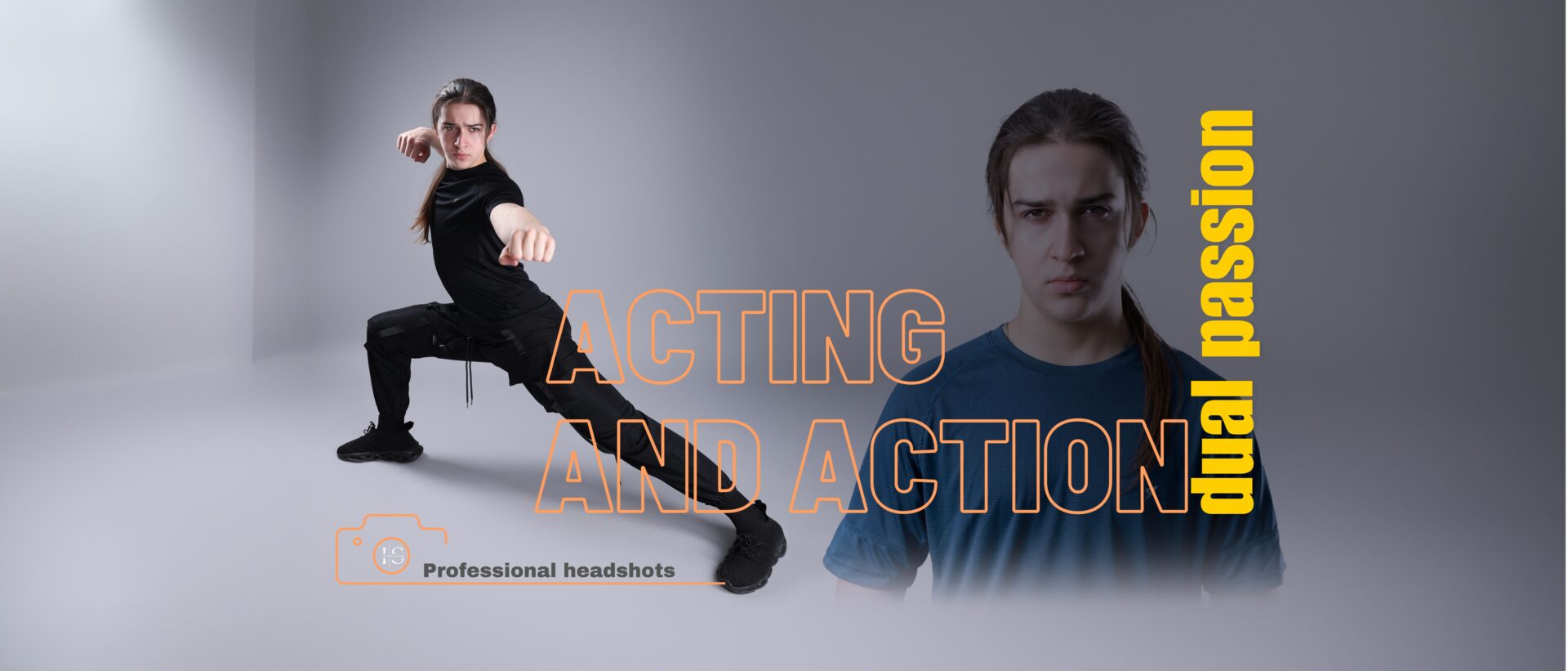 Actor portfolio headshots for martial artist in London