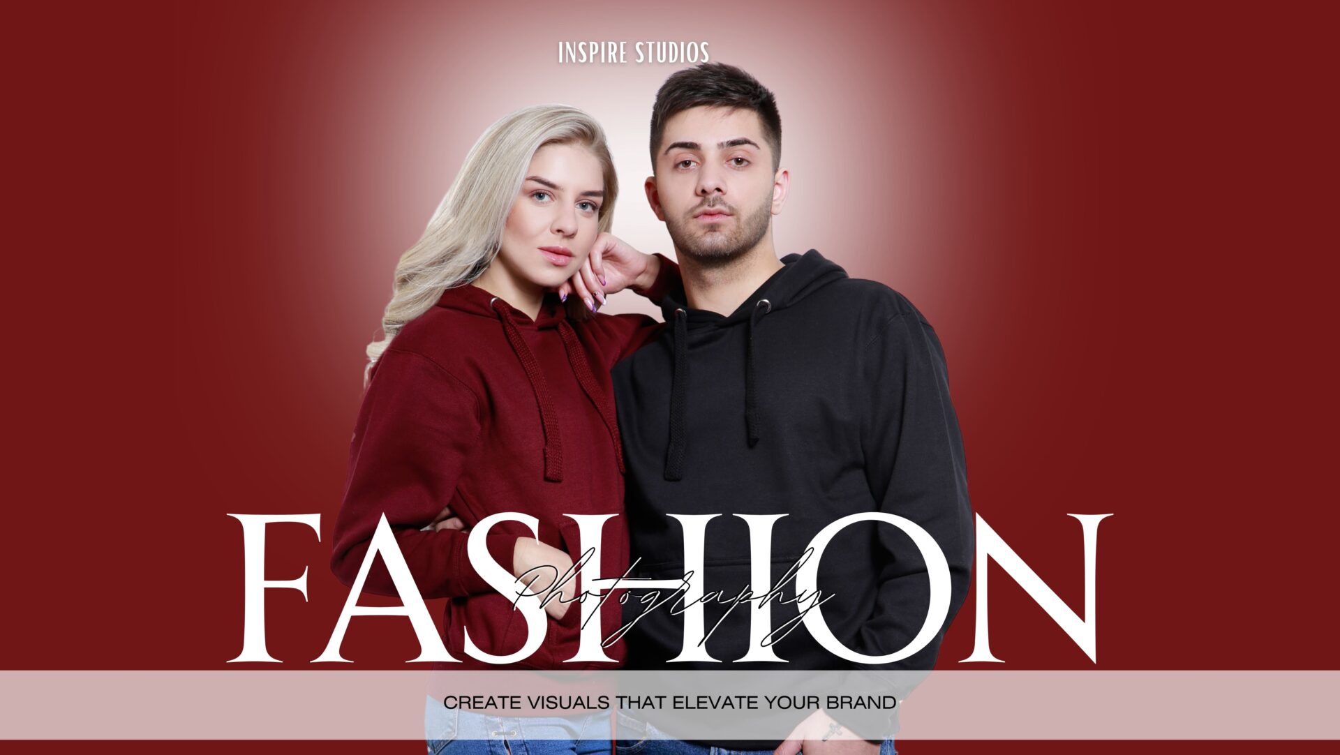 Model posing in high-fashion studio shoot