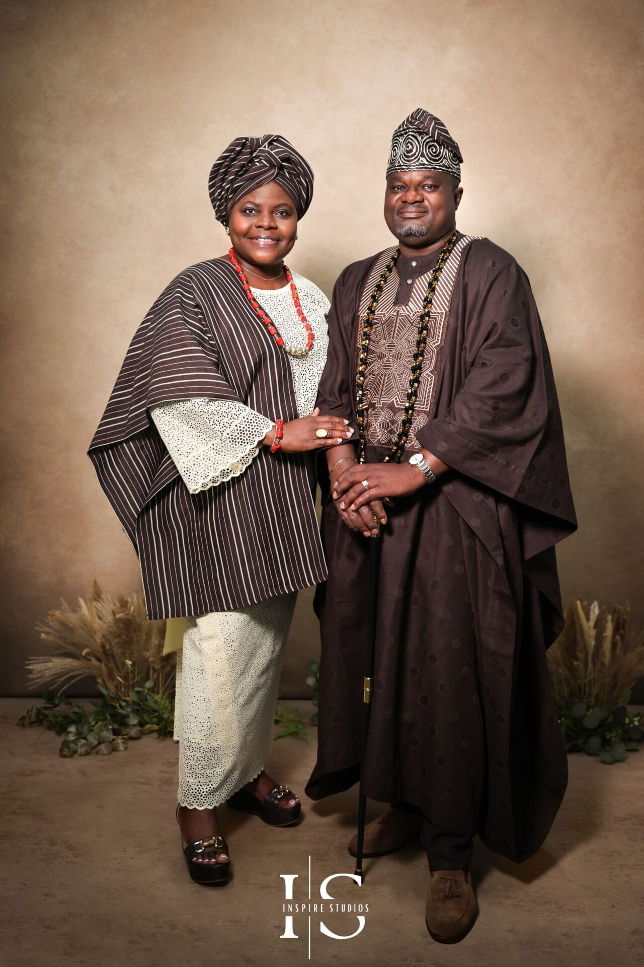 Family studio photoshoot in London with African traditional clothing
