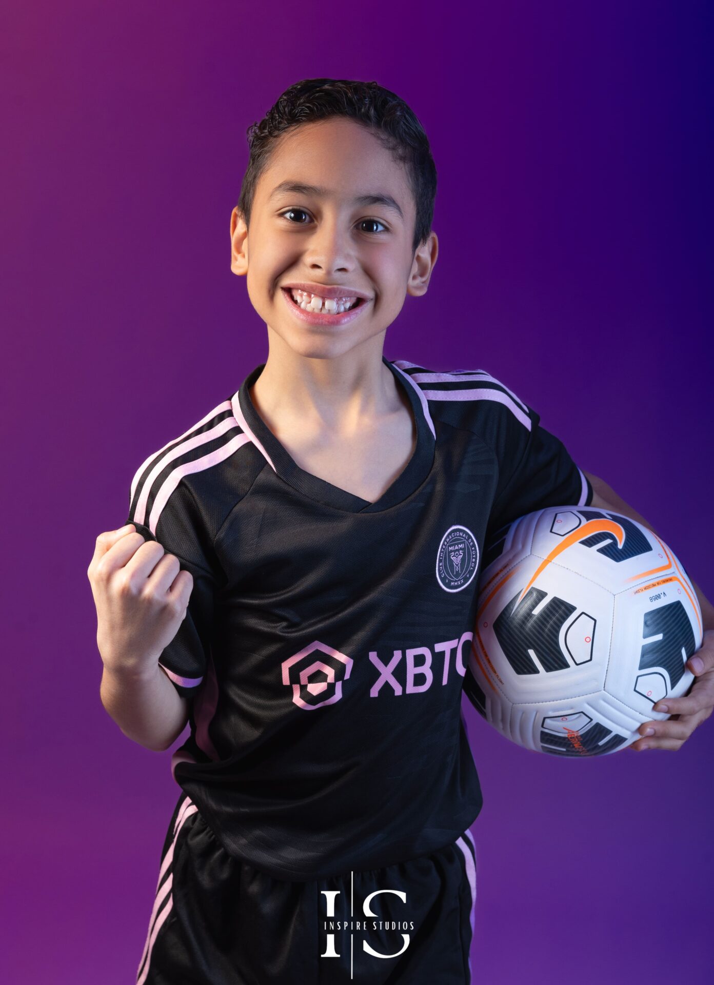 Kids football portrait studio photography Walthamstow London