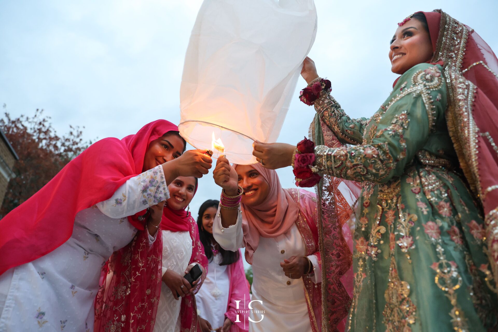 Night celebration of Bangladeshi wedding in London.