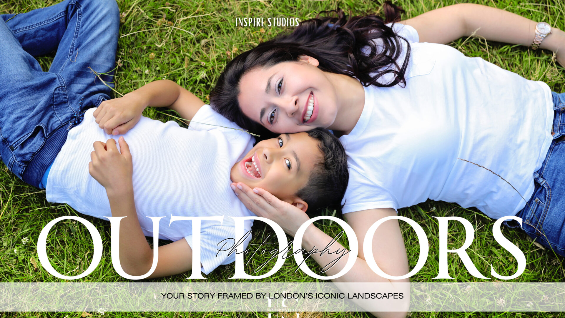 Family enjoying outdoor photoshoot with natural light