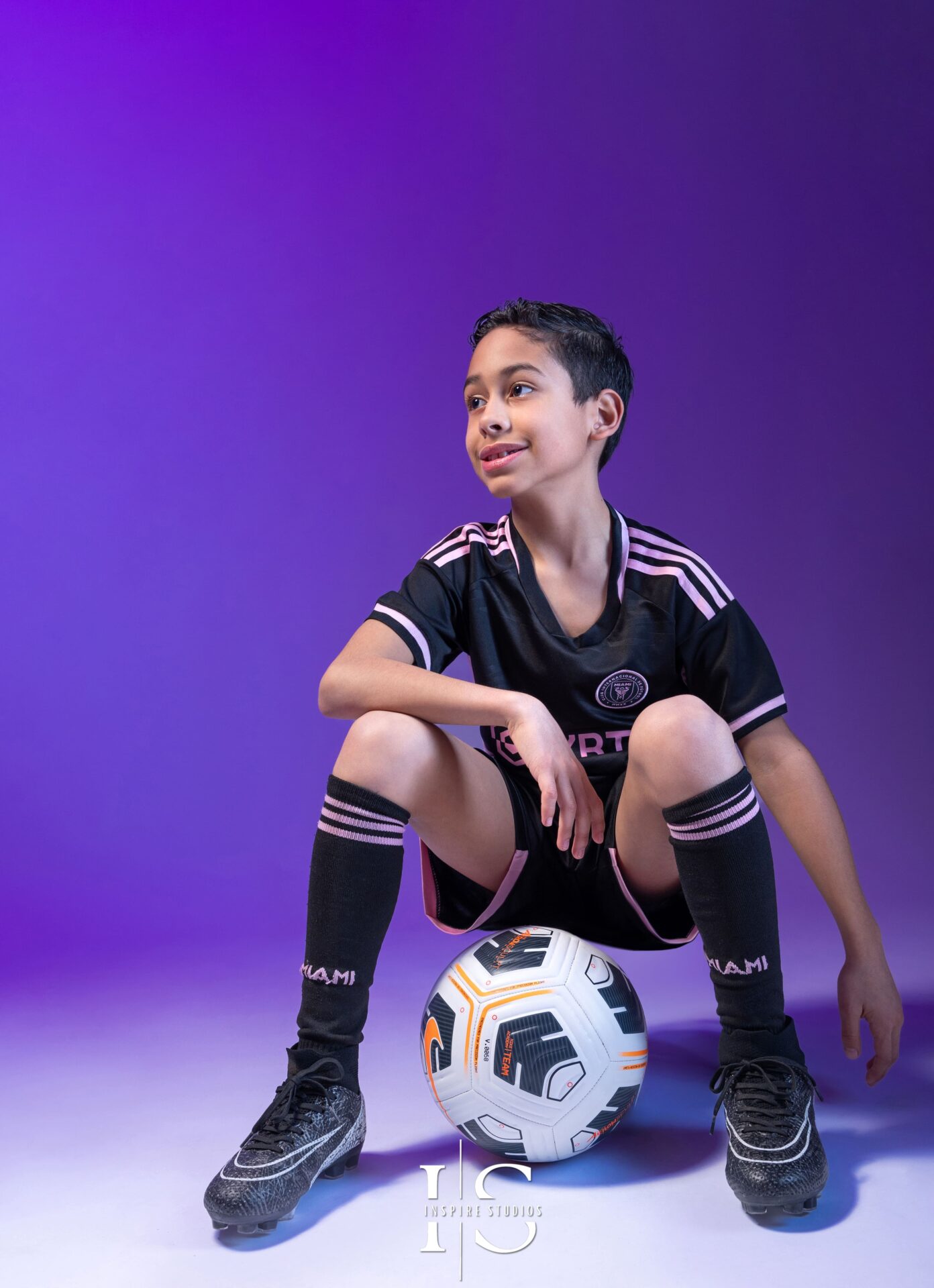 Professional children’s football studio photoshoot London