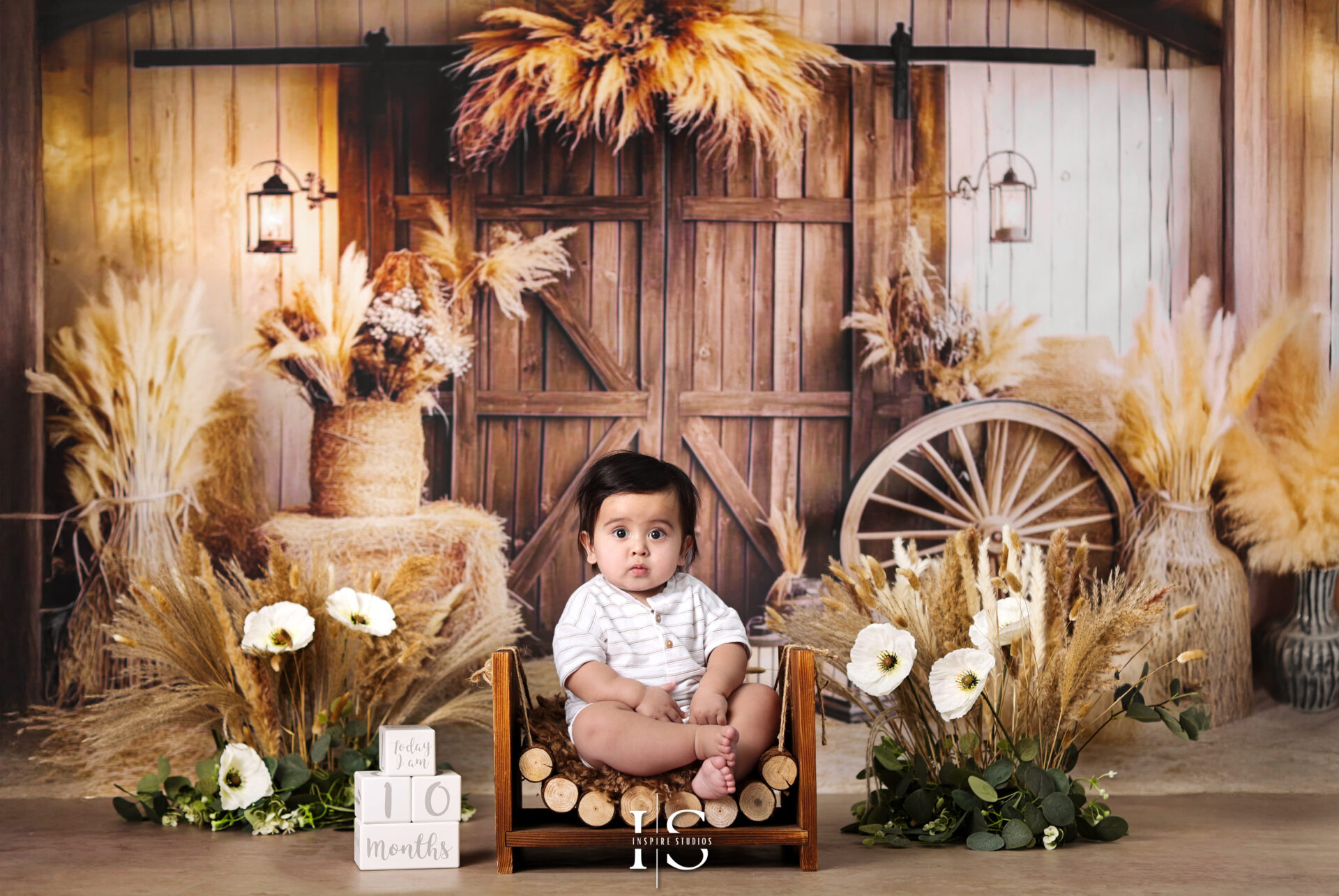 Rustic boho themed children’s photoshoot in London studio