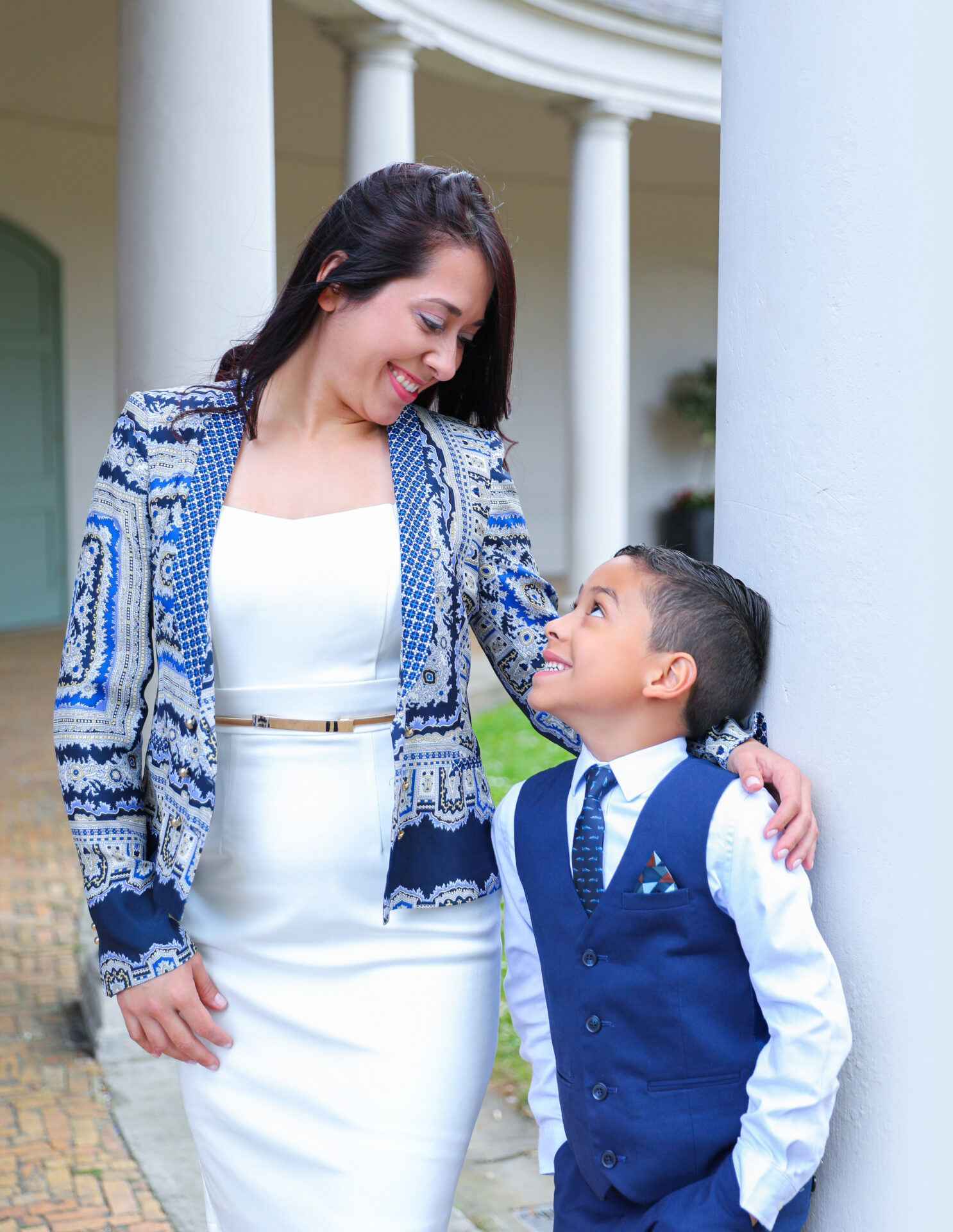 Family enjoying a fun outdoor photoshoot at Valentines Park in London.