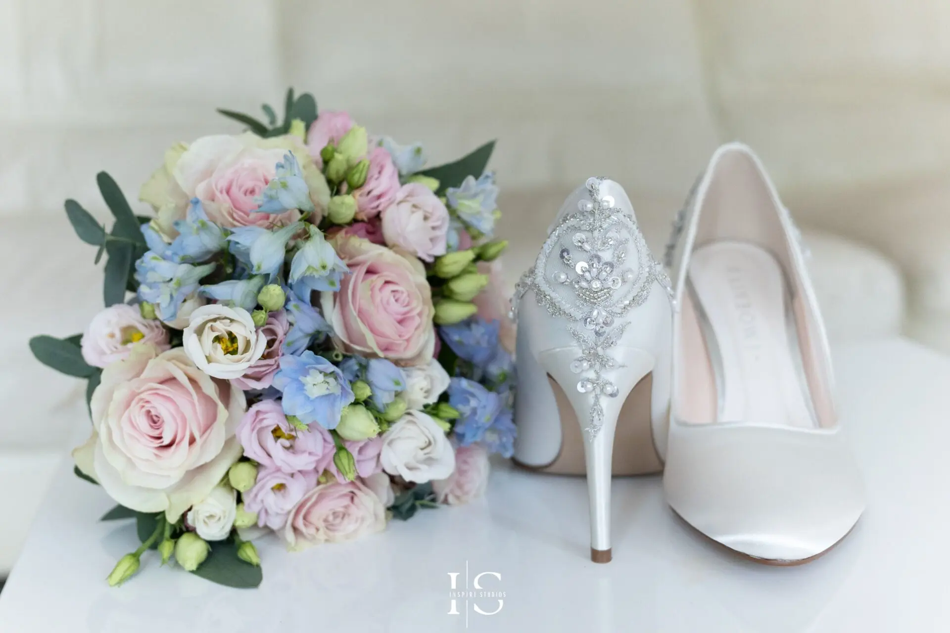 Bride accessories and bouquet photography during Nikkah wedding in London – Inspire Studios