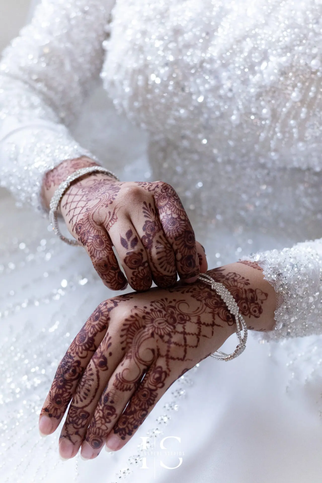 Bride jewelry and accessories close-up – Nikkah wedding captured by Inspire Studios in London