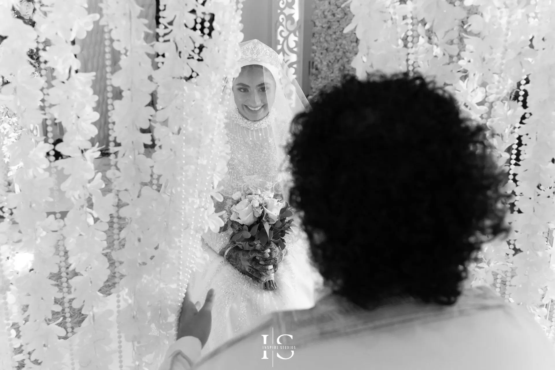 Bride photo during Nikkah ceremony at Pavilion Banqueting Walthamstow, London – captured by Inspire Studios