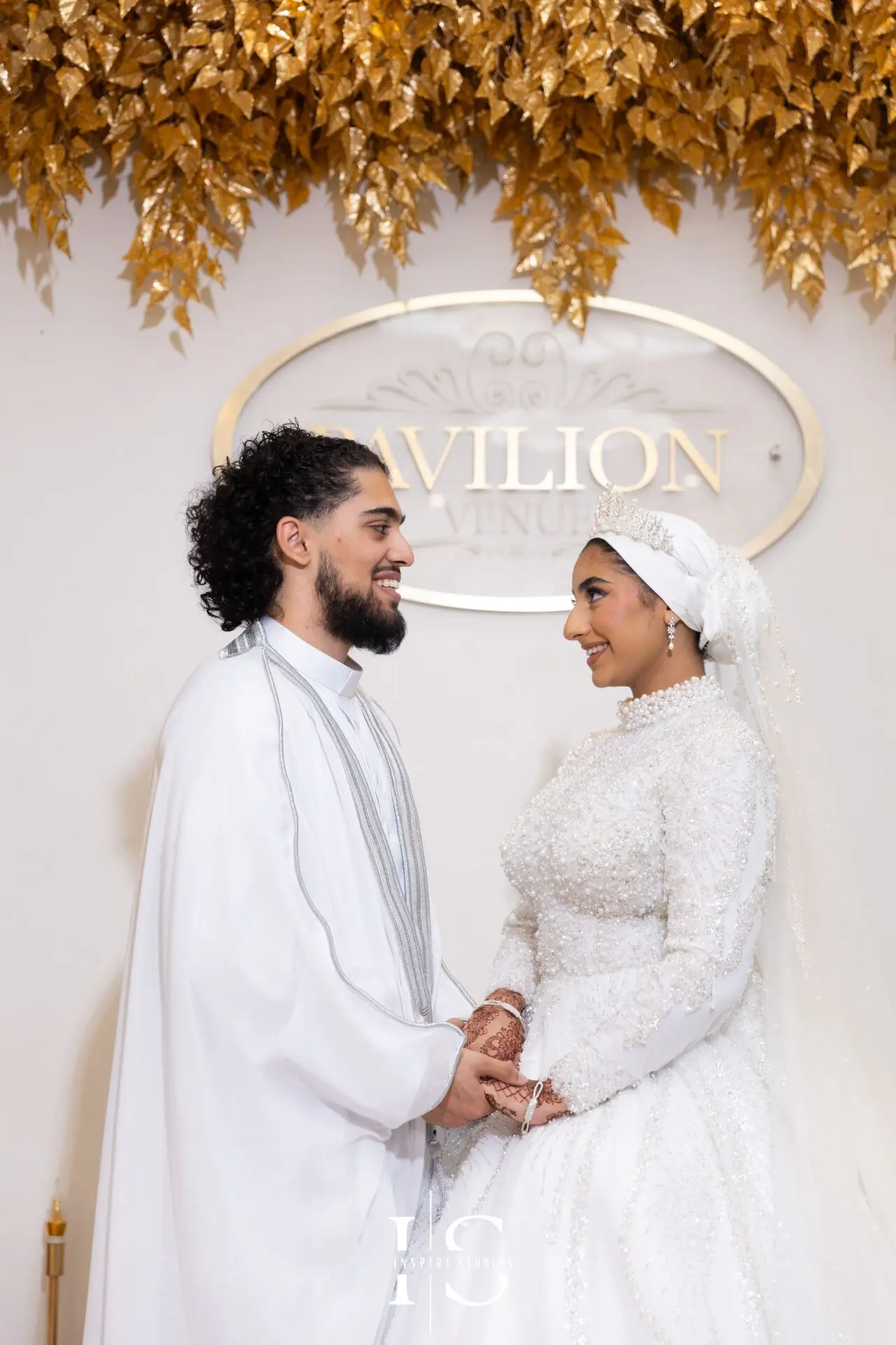 Bride and groom photoshoot at Pavilion Banqueting Walthamstow, London – captured by Inspire Studios