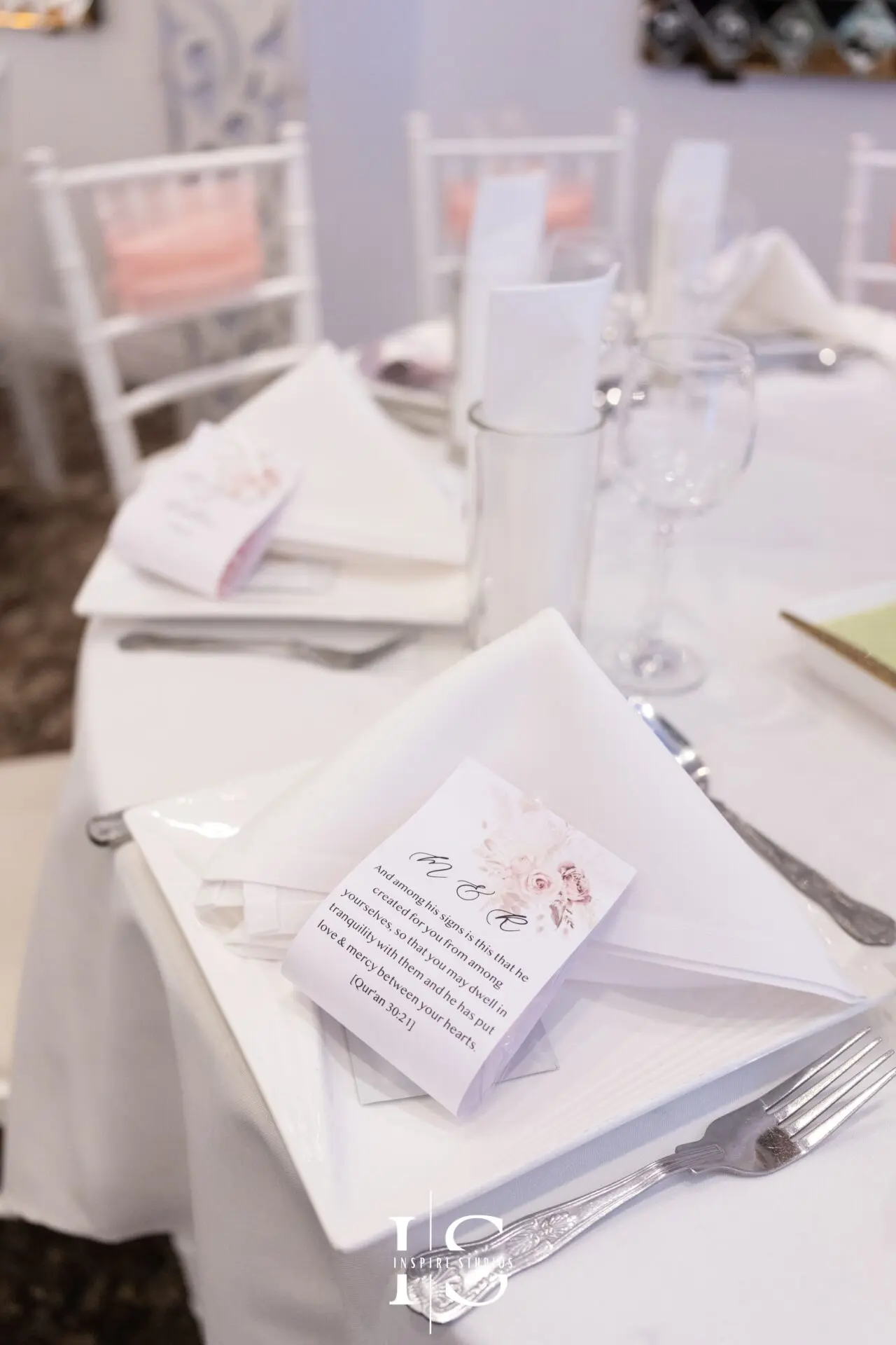 Wedding decor at Pavilion Banqueting Walthamstow London – captured by Inspire Studios