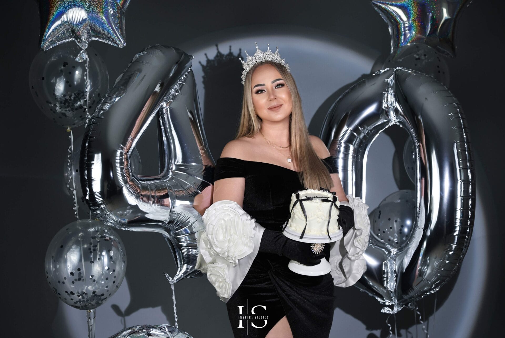 40th birthday photoshoot in London capturing elegant and confident portraits