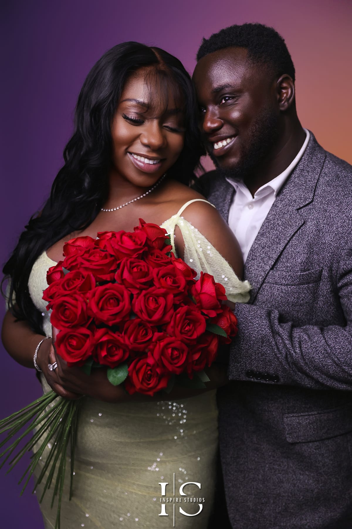 Romantic couple birthday photoshoot inspiration featuring a stylish couple celebrating a birthday with balloons, cake, and elegant poses, perfect for modern couples photography ideas.