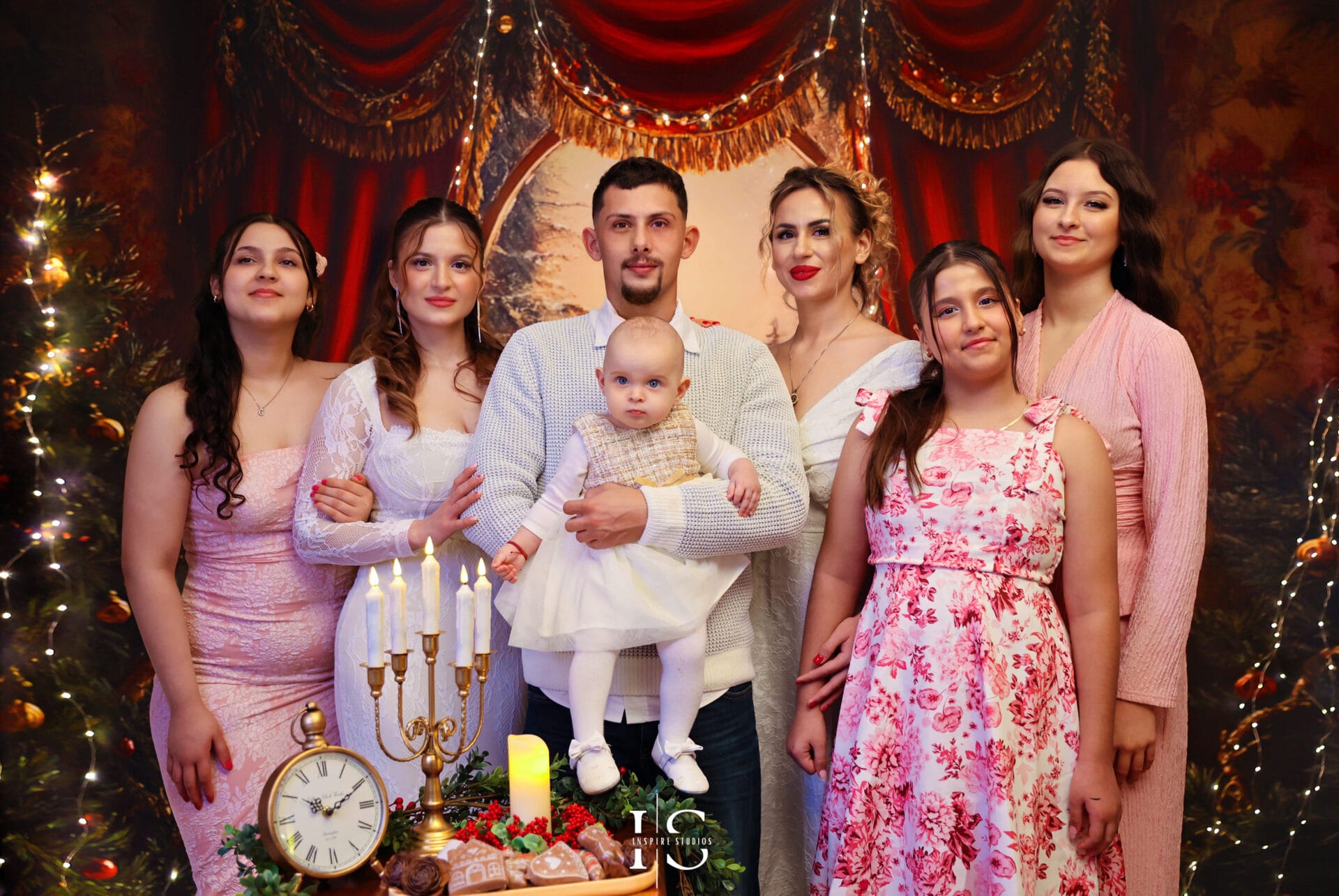 Luxury family festive photoshoot with high-end Christmas styling