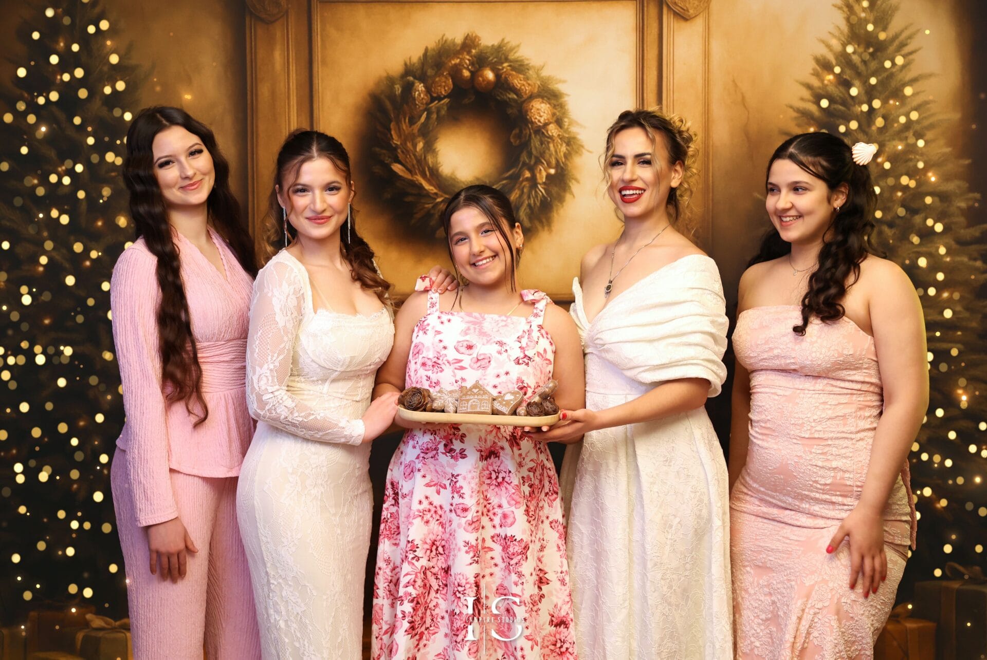 Romanian family Christmas photoshoot in London studio