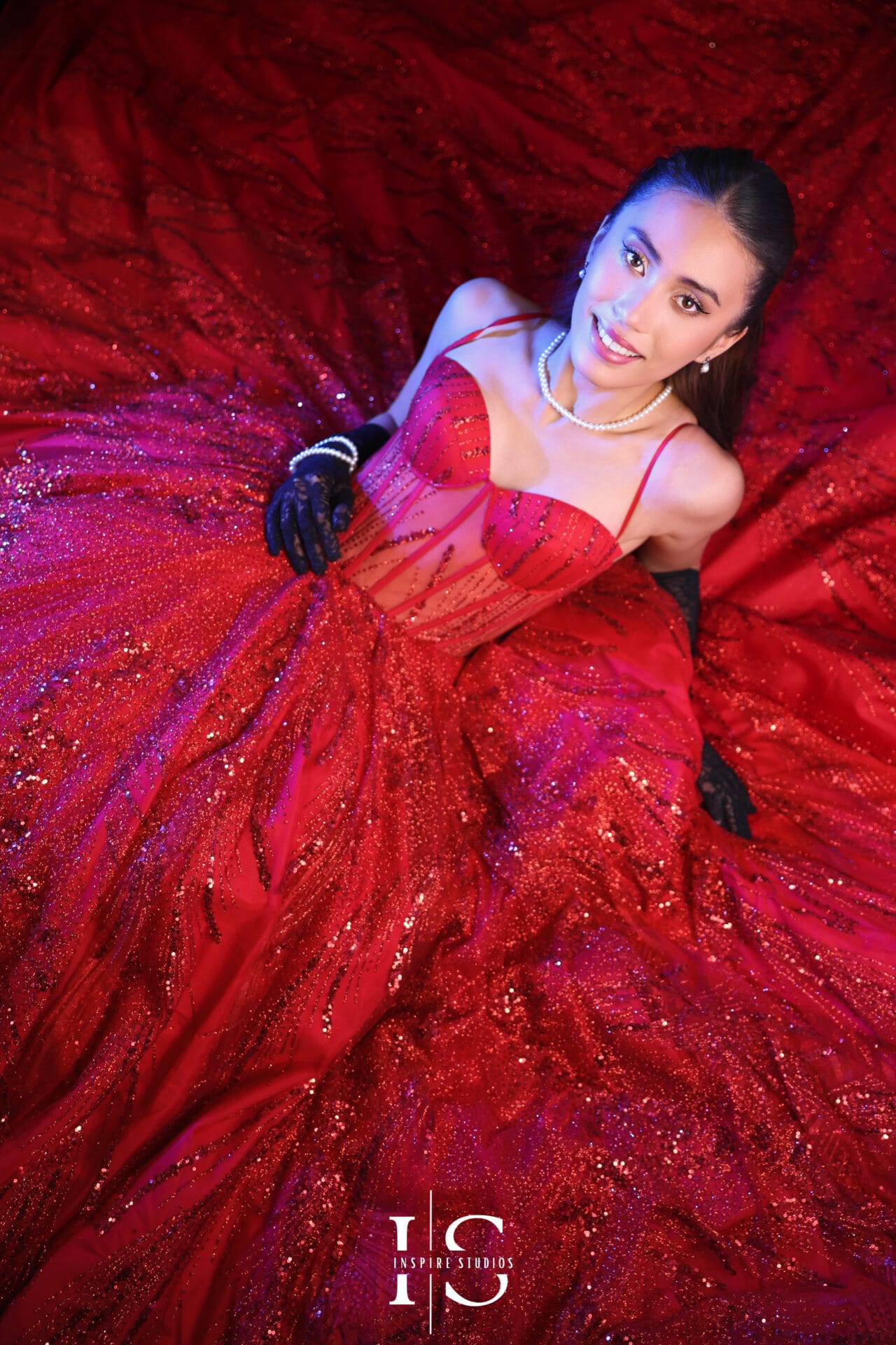 Filipino 18th birthday pre debut photoshoot with glamorous styling and editorial studio lighting.