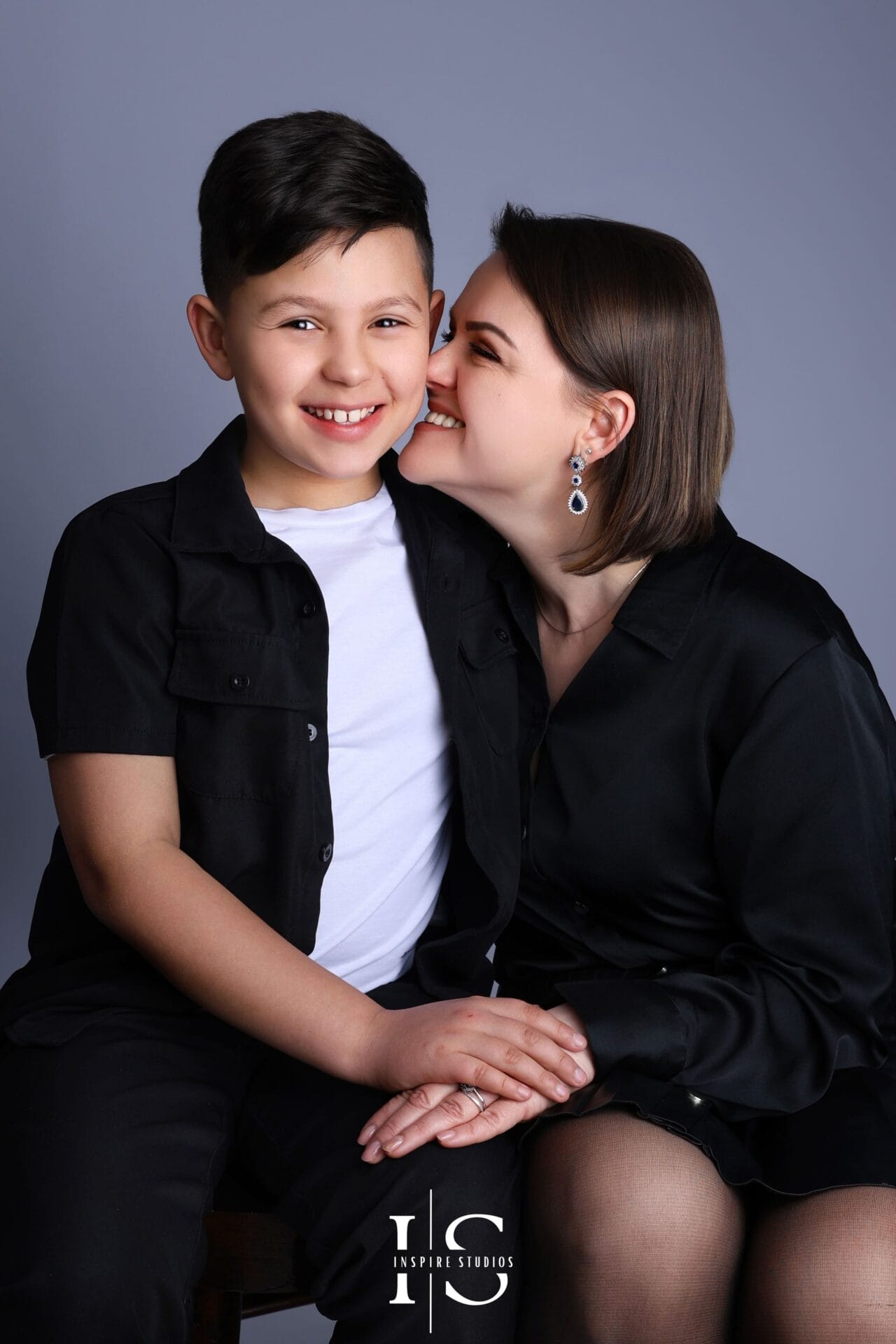 10th birthday photoshoot London mother and son portrait in studio
