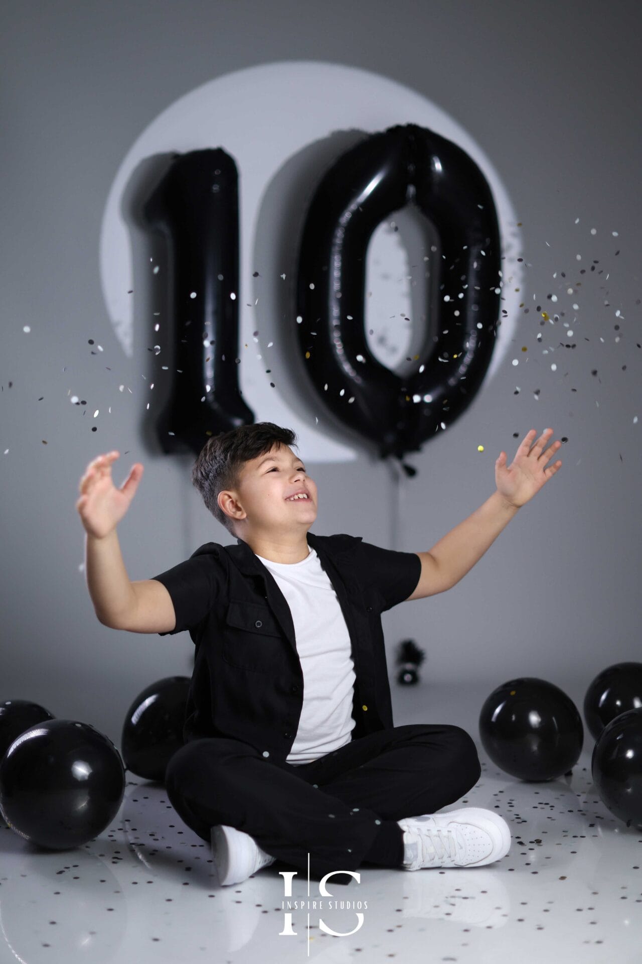 10th birthday photoshoot for boys in London studio with professional lighting