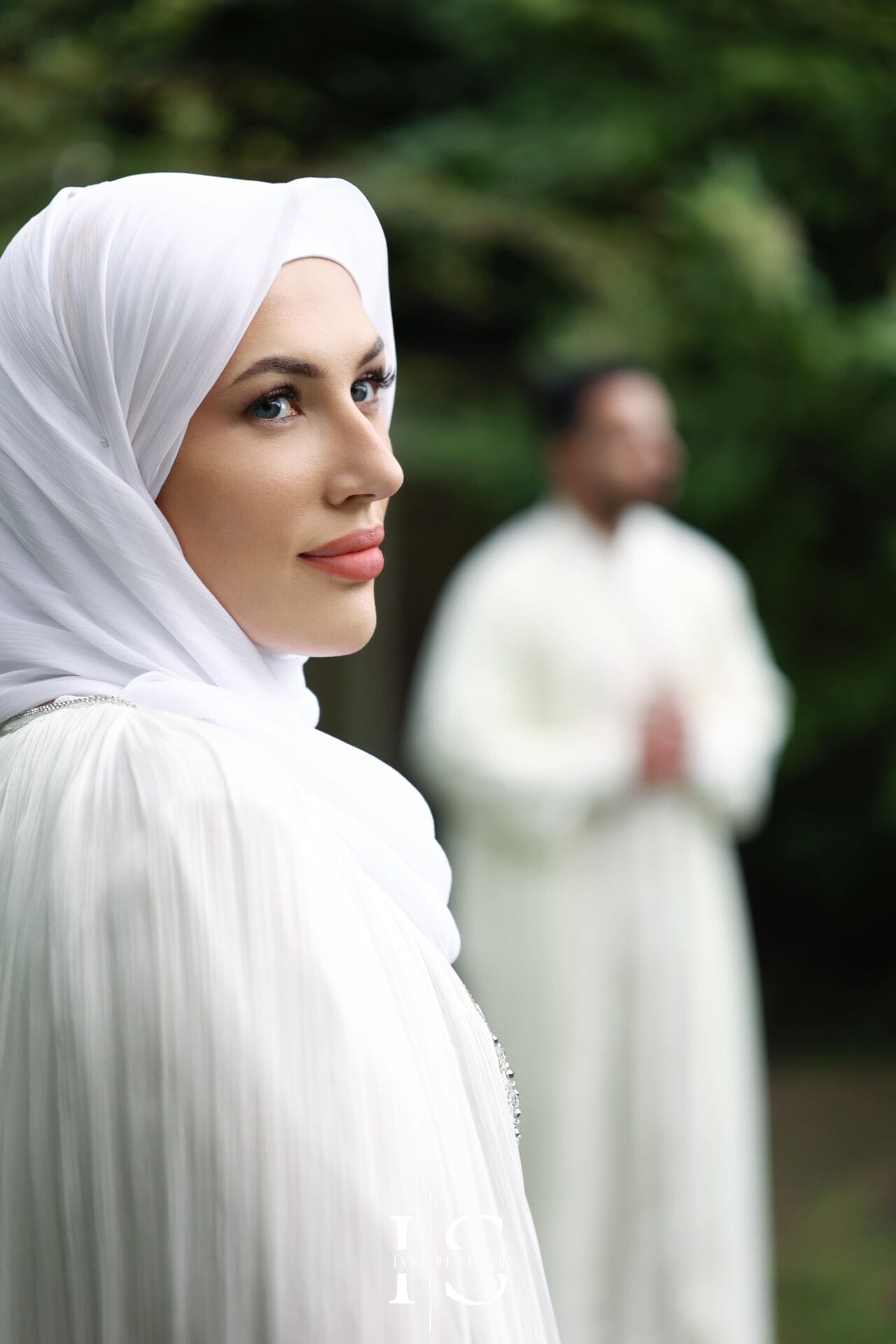 female photographer Inspire Studios capturing Nikkah in Regents Park London