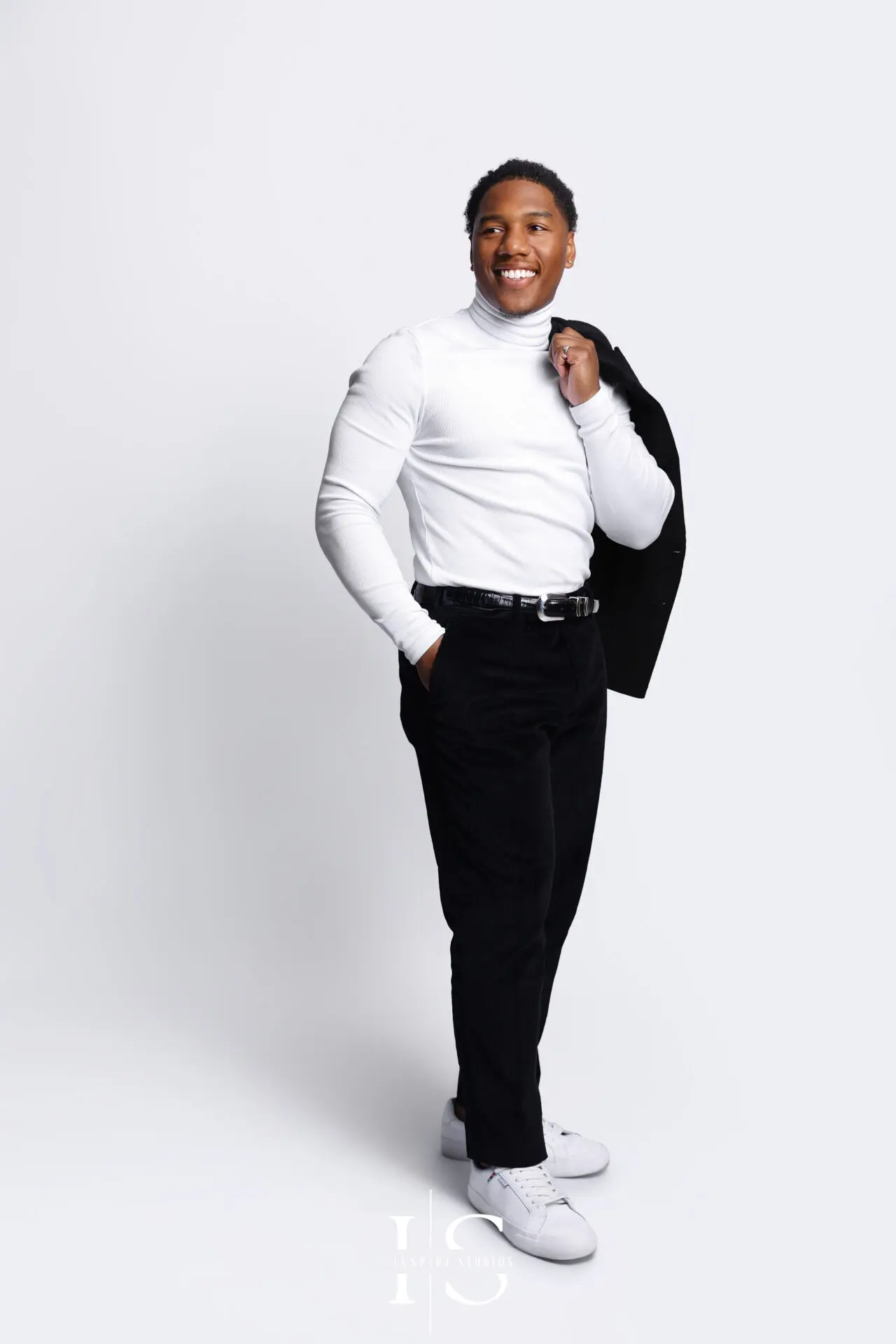 mens portrait photography simple background modern studio look