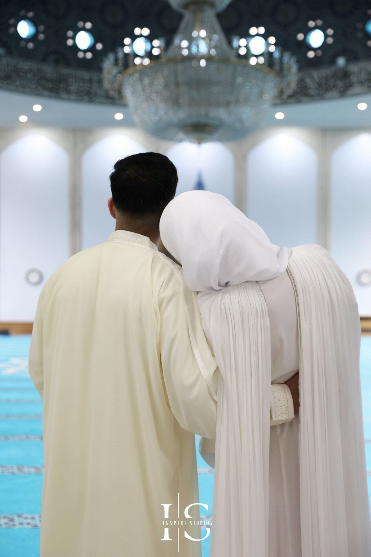 Nikkah bride and groom portrait at London Central Mosque Regent’s Park London