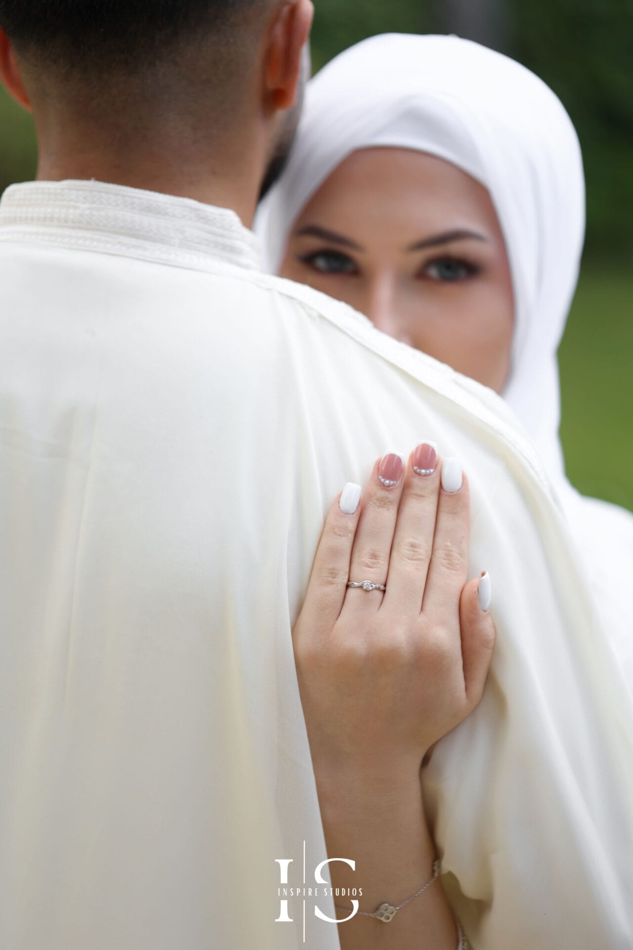 Nikkah ceremony moments at Central London Mosque London with bride and groom