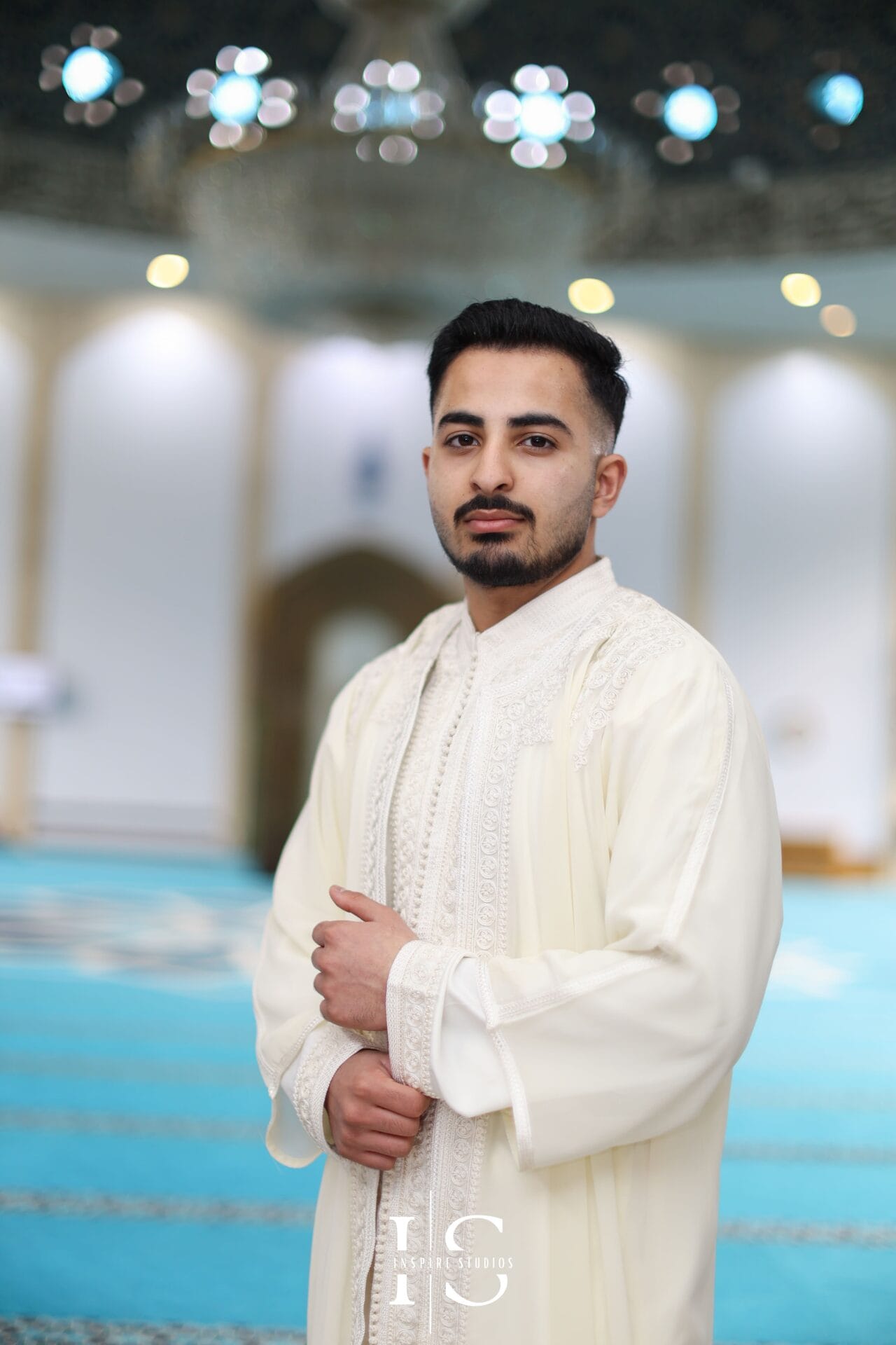 Nikkah ceremony at Central London Mosque Regents Park London with bride and groom