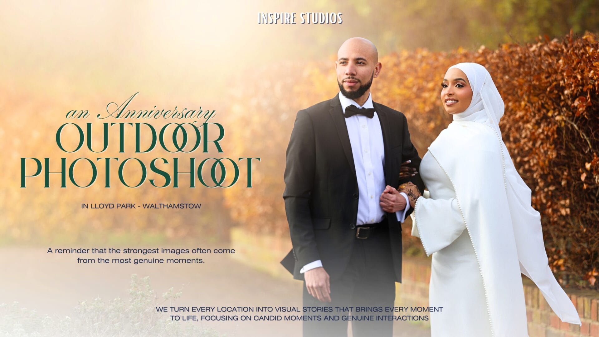 Pre-wedding outdoor photoshoot at Lloyd Park in Walthamstow London captured by a female photographer using natural light