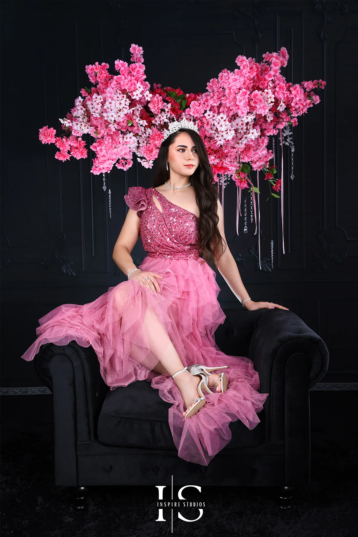 Irani birthday girl photoshoot ideas with elegant traditional styling and modern studio portrait setup