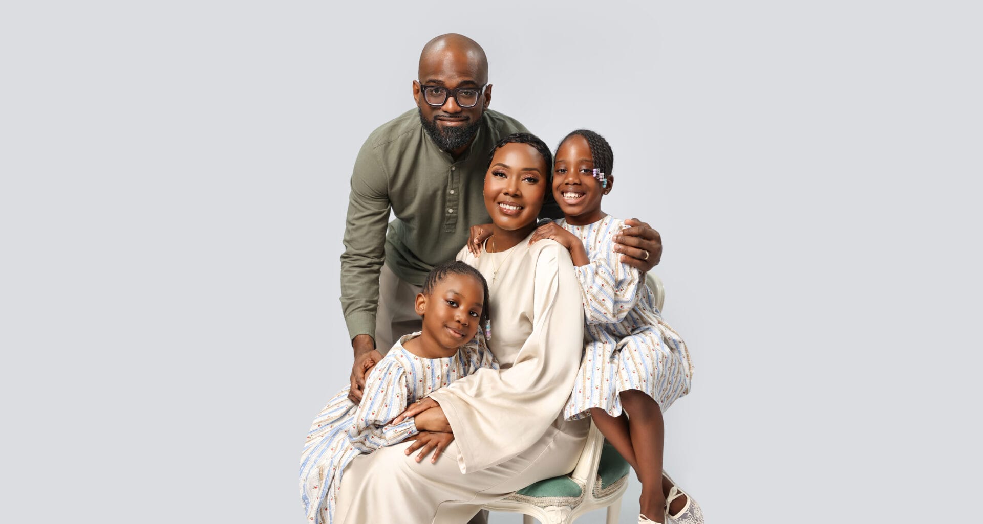10th birthday studio photoshoot with family in London, featuring joyful milestone birthday portraits by Lavigne Marie Photography.