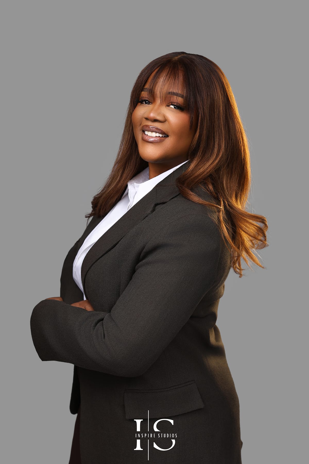Professional business headshot at Inspire Studios in Walthamstow London featuring corporate portrait photography with clean studio lighting and modern executive styling.
