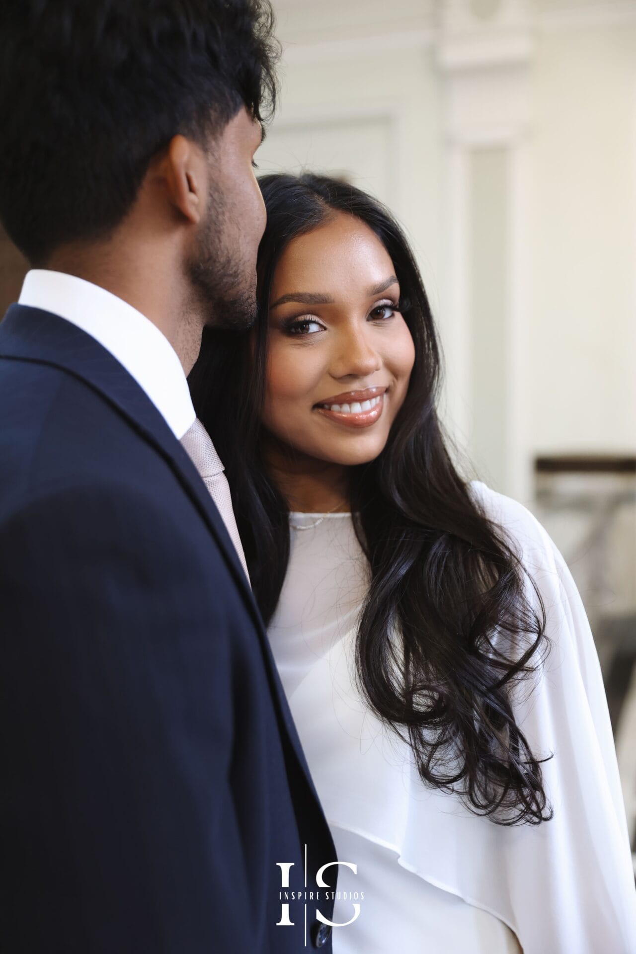 Bride portrait at Islington Town Hall London by female photographer