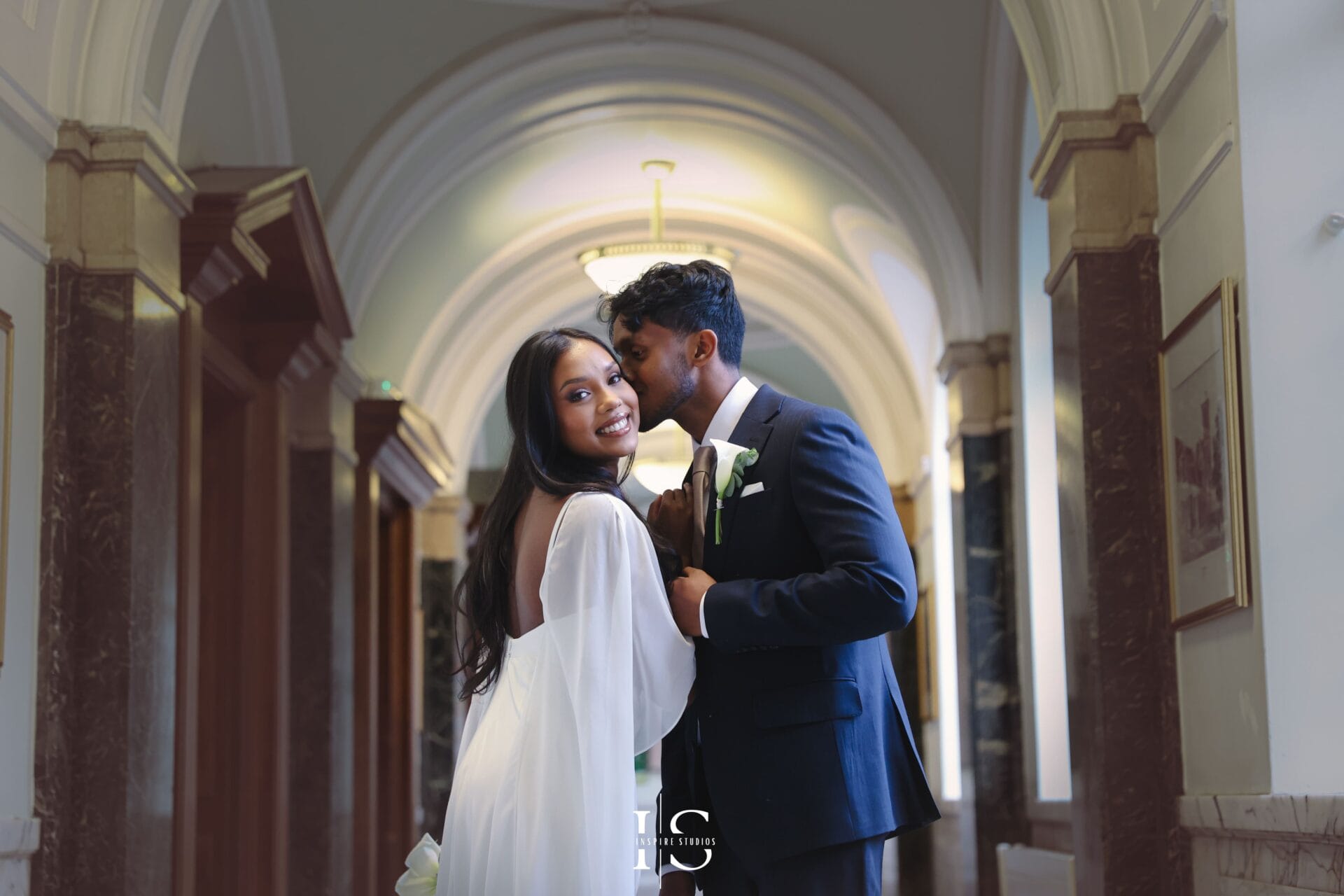 Intimate wedding at Islington Town Hall London captured by female photographer