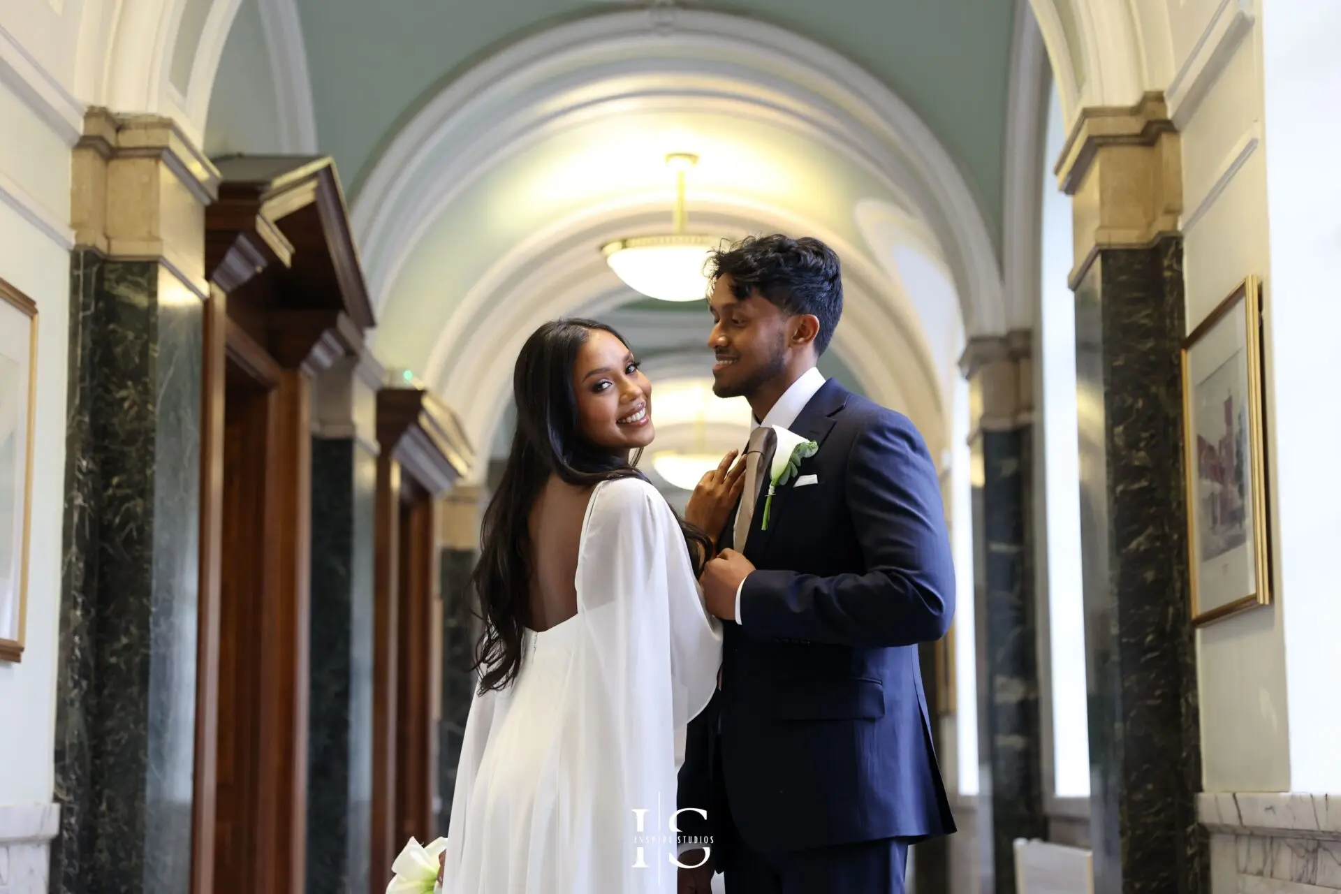 Bride portrait by Inspire Studios at Islington Town Hall London wedding