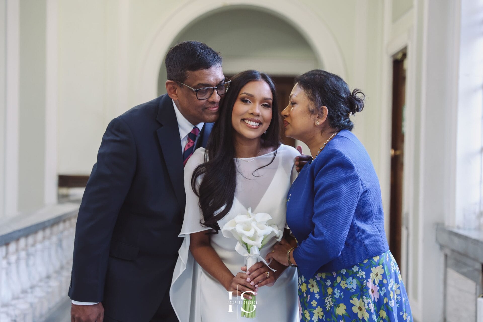 Bride portrait at Islington Town Hall London with soft natural light