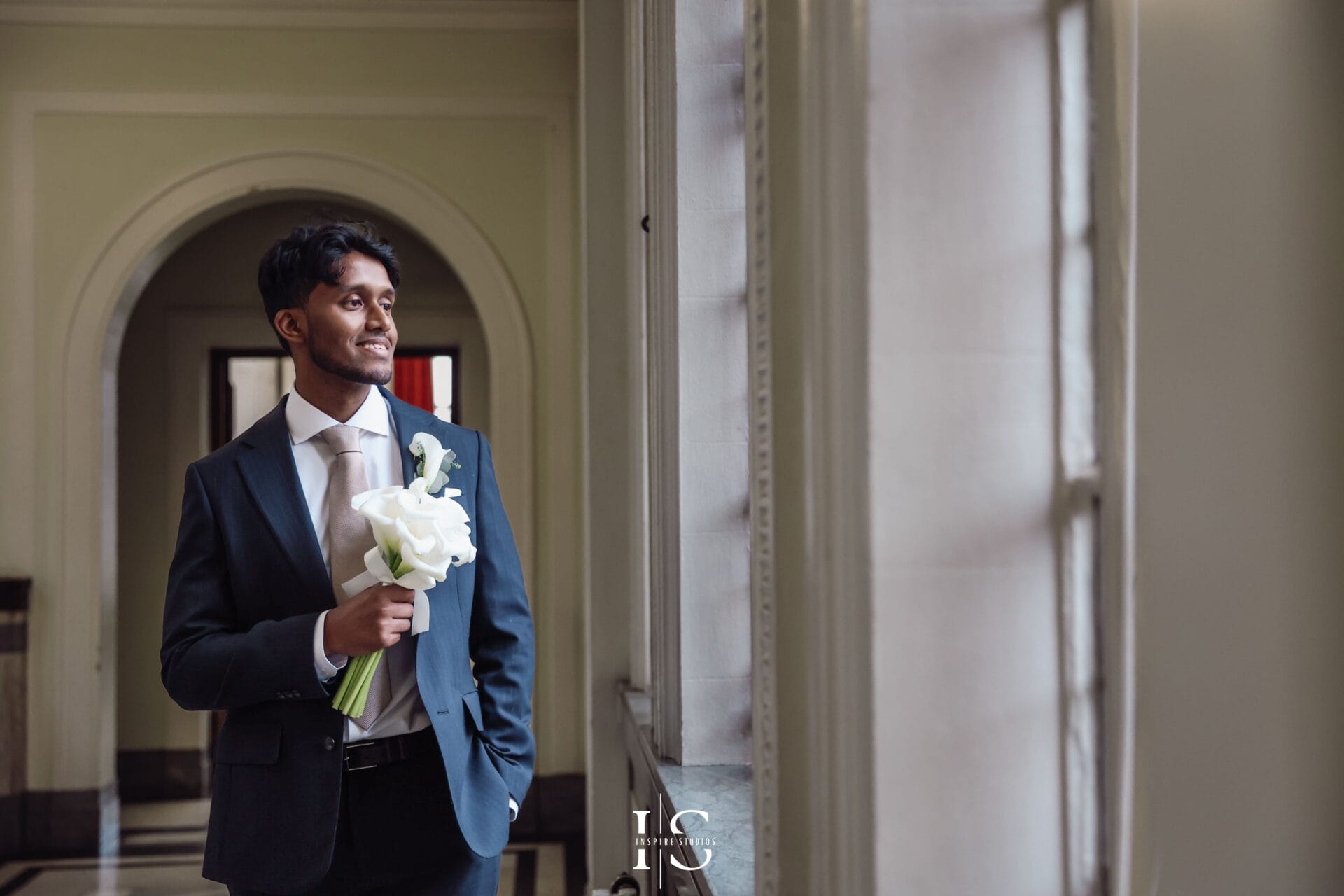 Wedding day at Islington Town Hall London captured by registry photographer