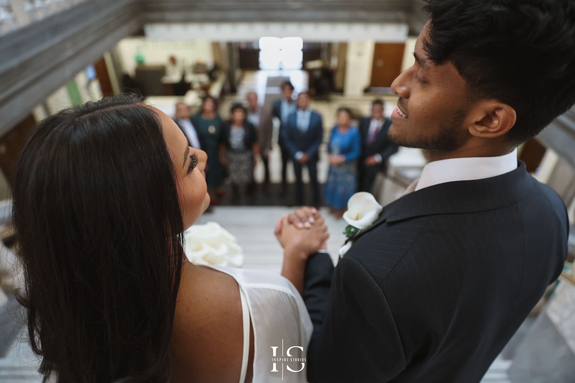 Registry wedding photography at Islington Town Hall London capturing ceremony and couple