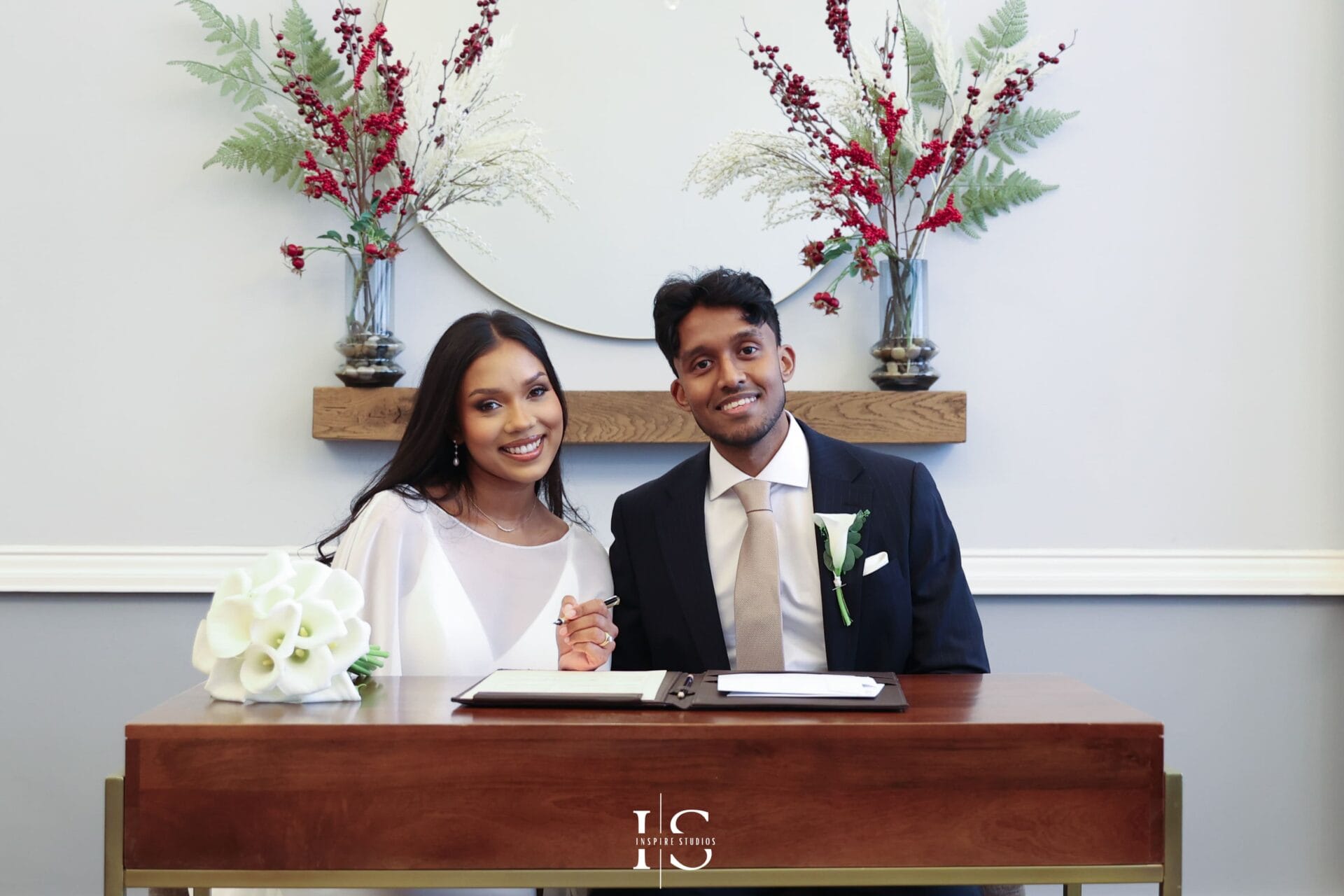 Registry wedding ceremony moments in London capturing emotional vows