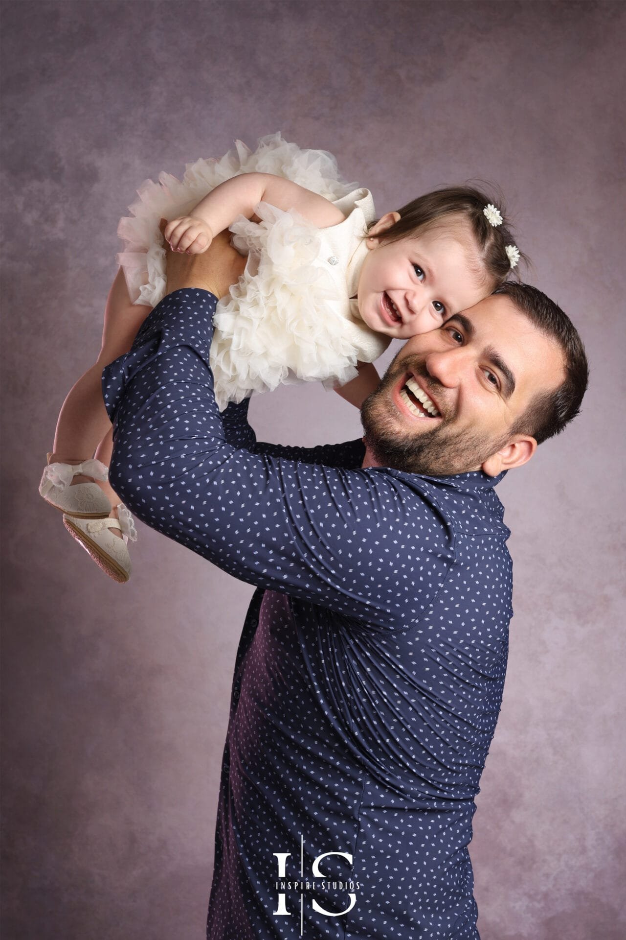 Albanian father and daughter family photoshoot in London, capturing natural family portraits and emotional moments.