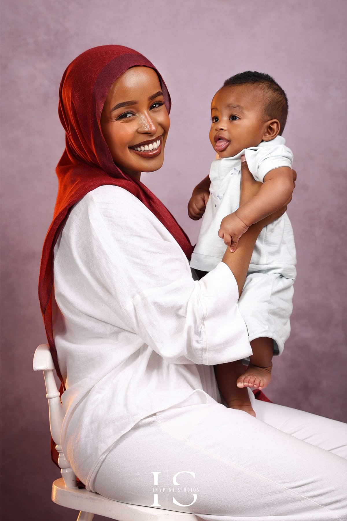 Mother and son family photography session in London E17, captured in a natural studio portrait style.