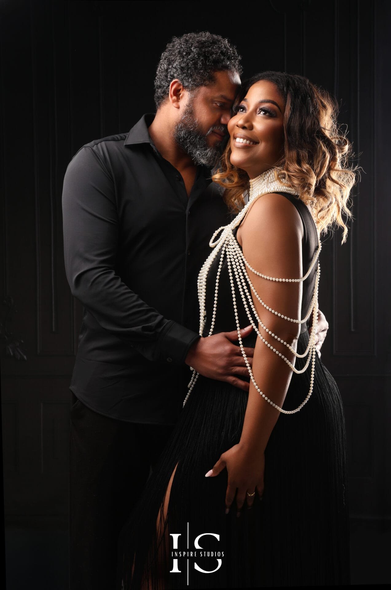 Pre-wedding portrait session for a couple at Inspire Studios in London
