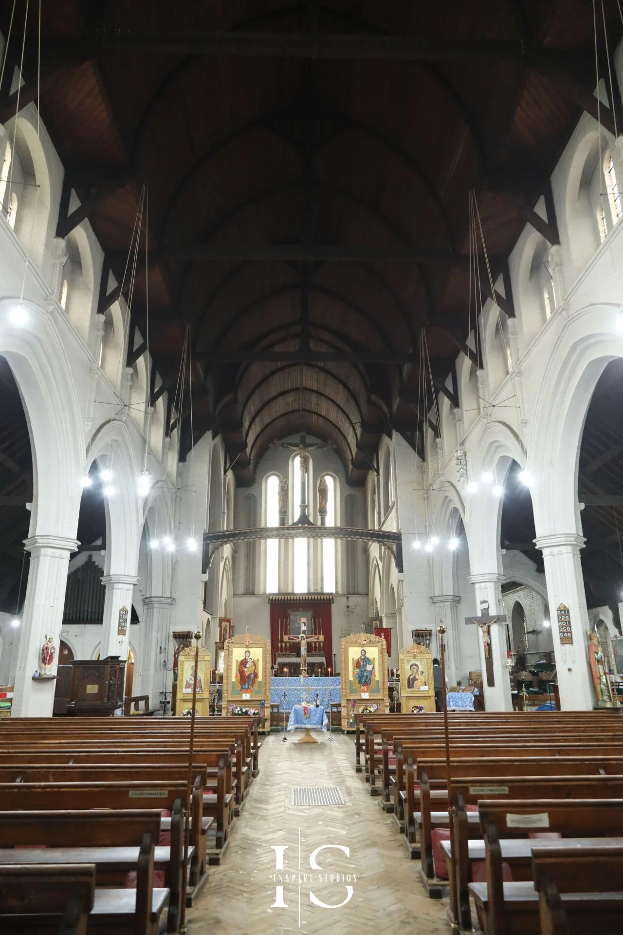 Photography at St Margaret and St Columba Church in London for a christening family celebration.